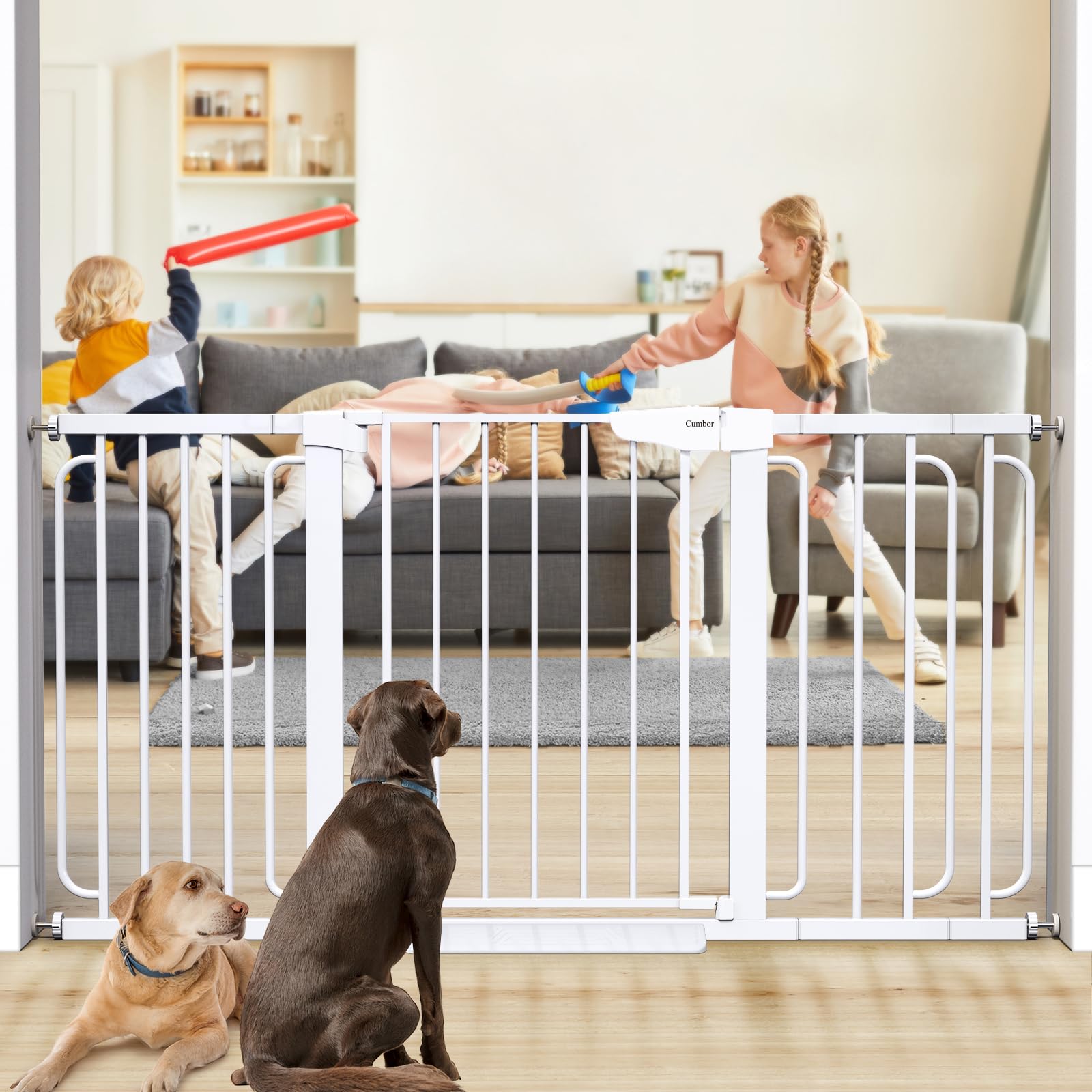 Cumbor Auto-Close Pressure-Mounted Dog Safety Gate