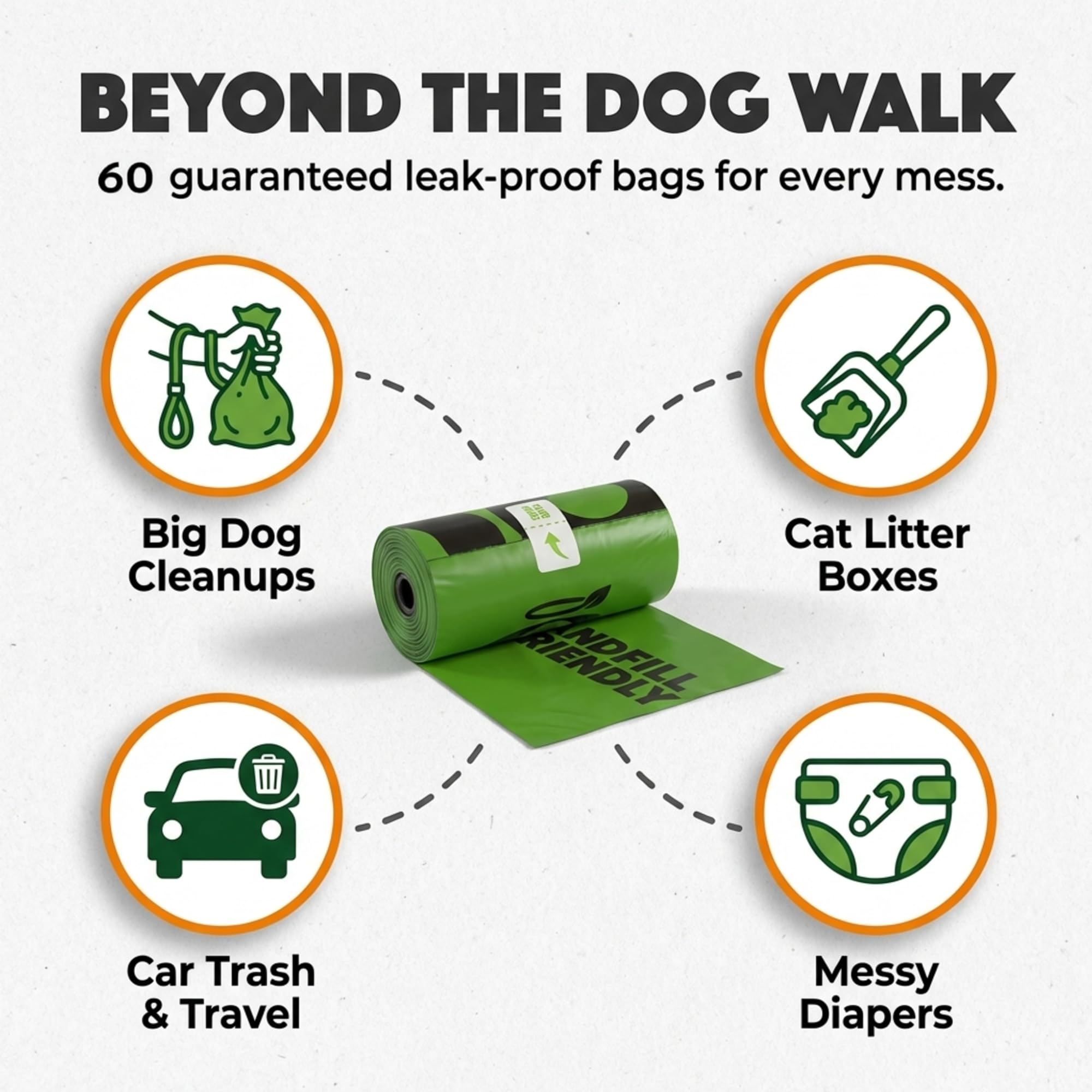 No-Handle Dog Waste Bags for Clean and Easy Pickup