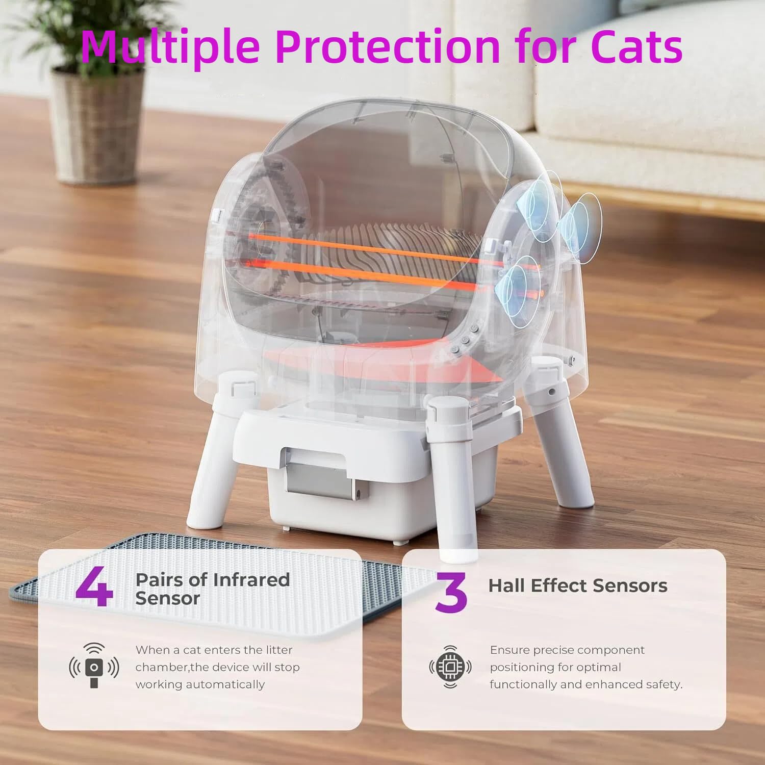 PetPivot Open-Top Self-Cleaning Litter Box with Sensor