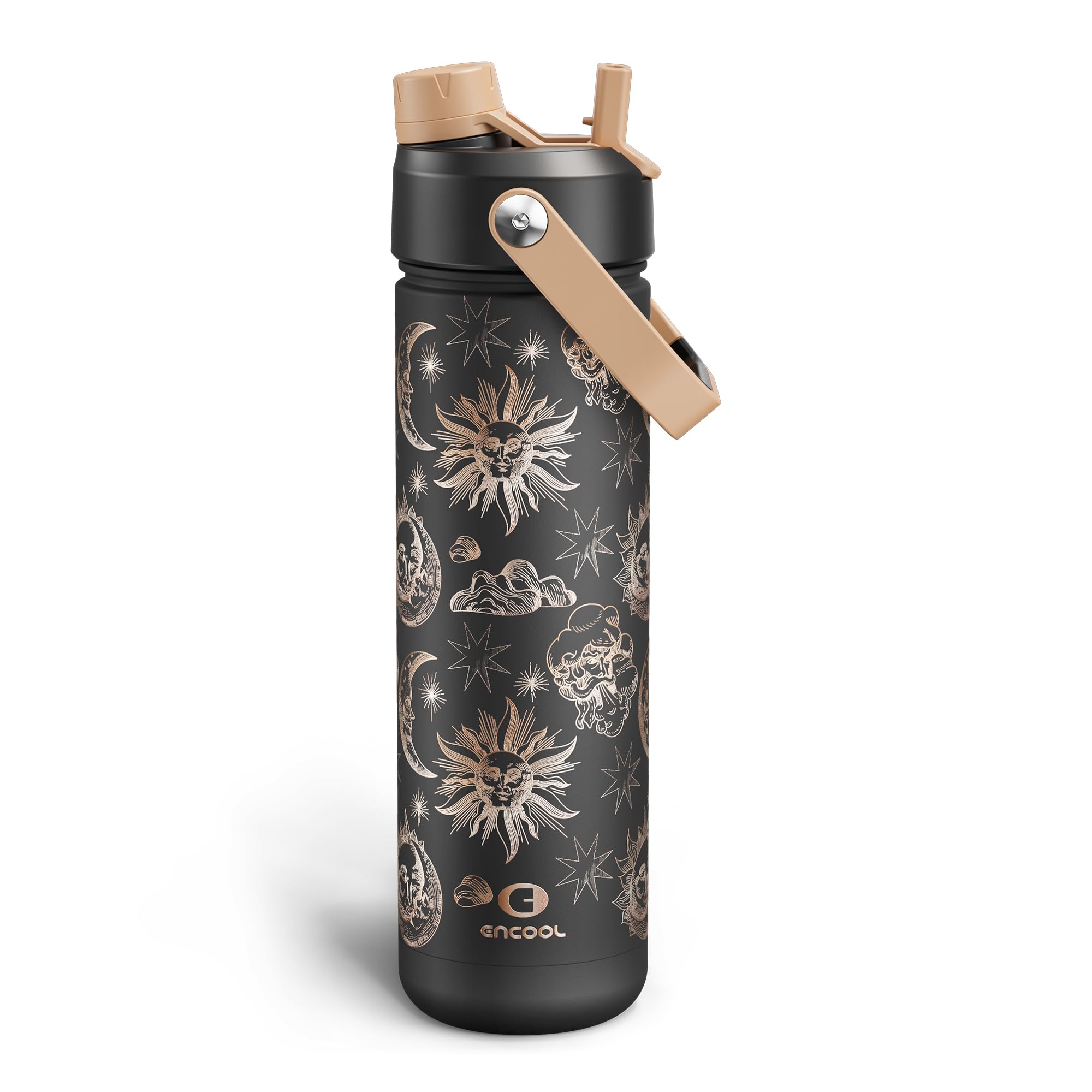 ENCOOL Insulated Dog Water Bottle with Built-In Straw