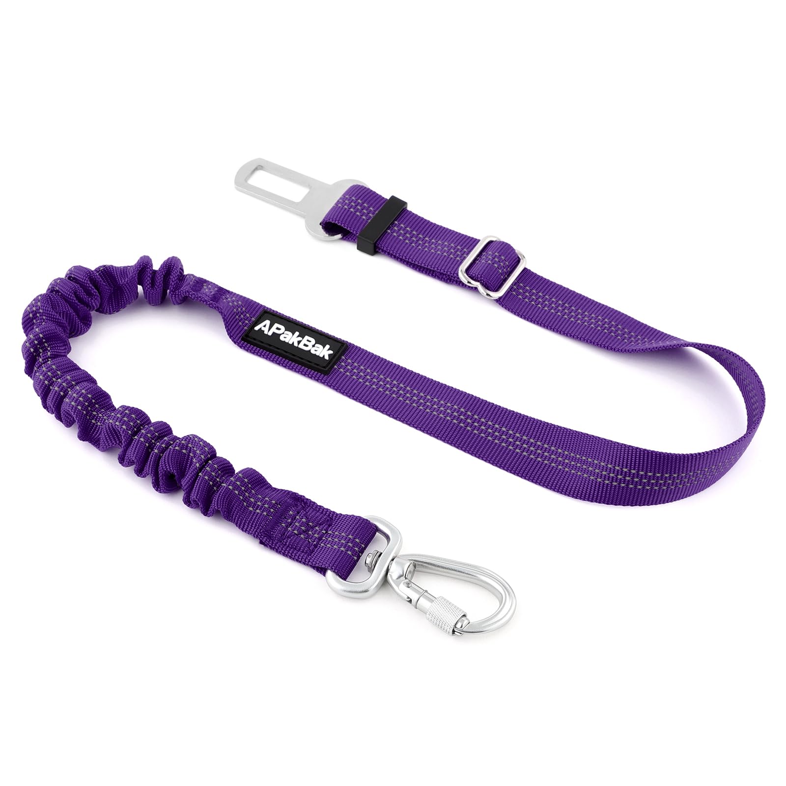 APakBak Adjustable Dog Car Seat Belt with Reflective Strap