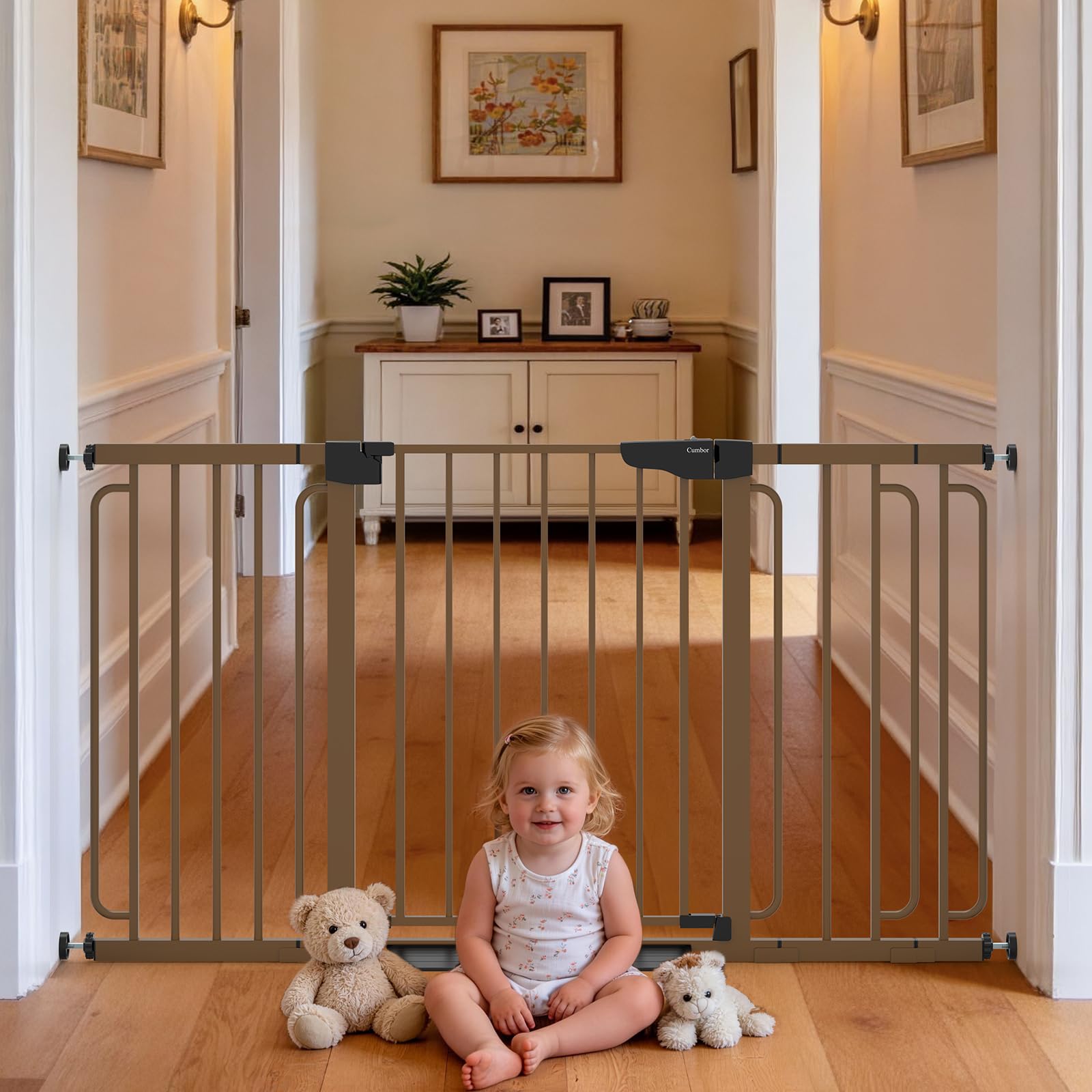 Cumbor Auto-Close Pressure-Mounted Dog Safety Gate