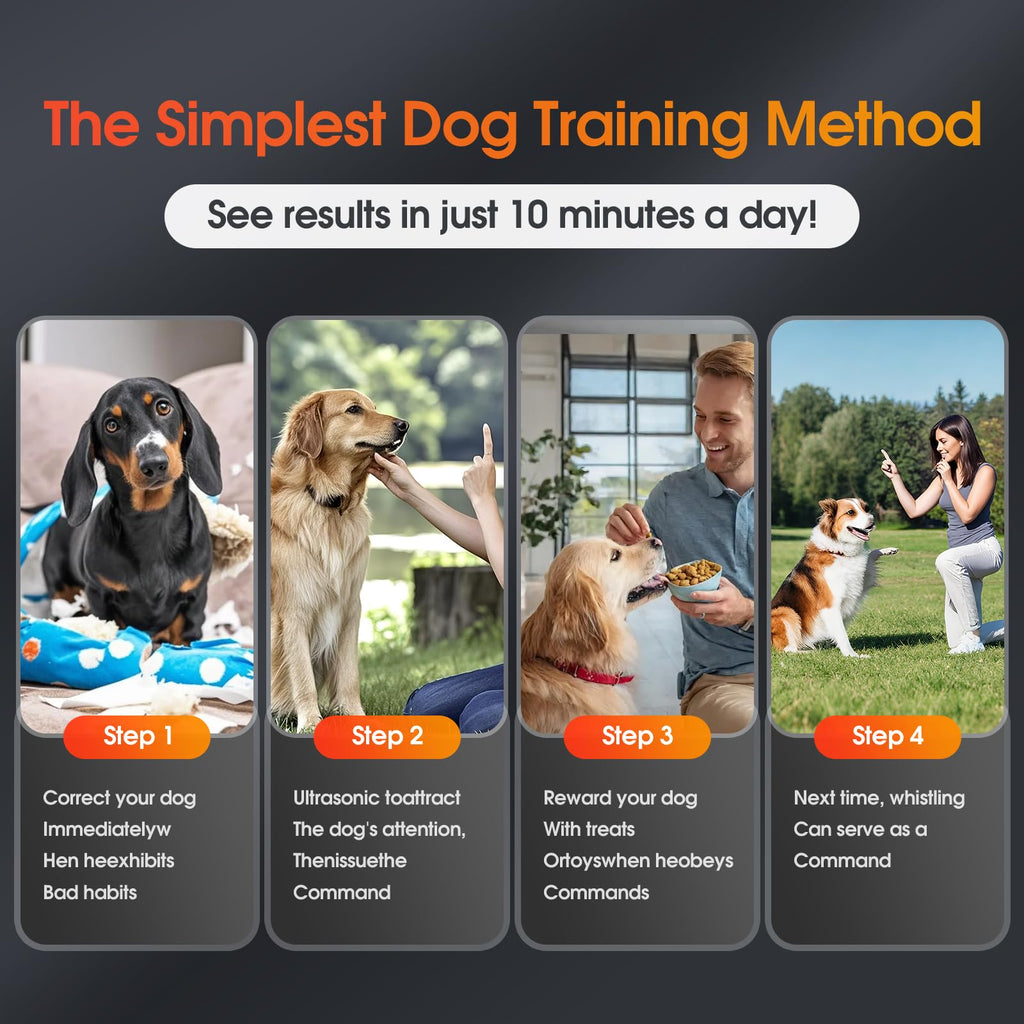 KIVORA Adjustable Ultrasonic Dog Training Whistle 4-Pack