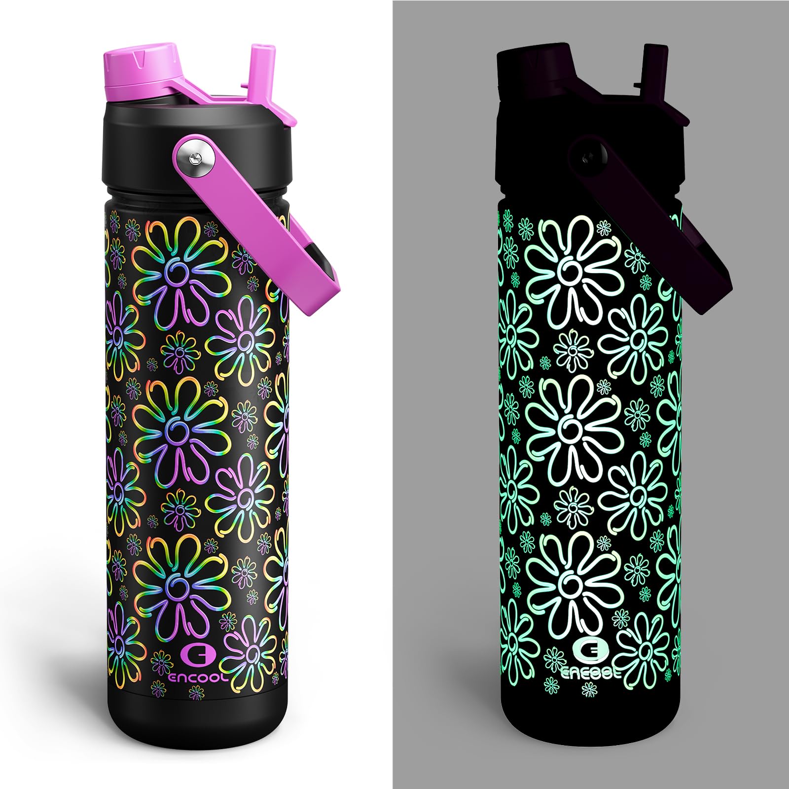 ENCOOL Insulated Dog Water Bottle with Built-In Straw