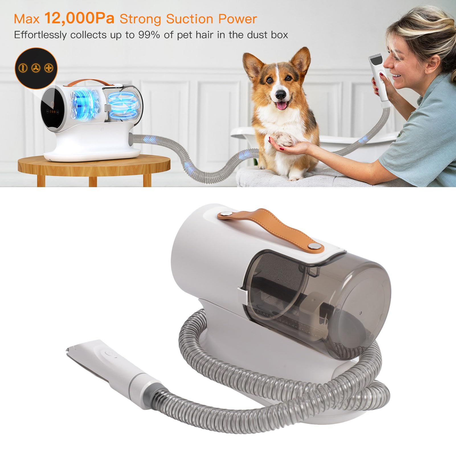 Luocute 2L Low-Noise Pet Grooming Vacuum Kit