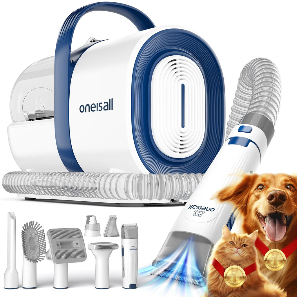 Oneisall 7-in-1 Pet Grooming Vacuum and Clipper Kit