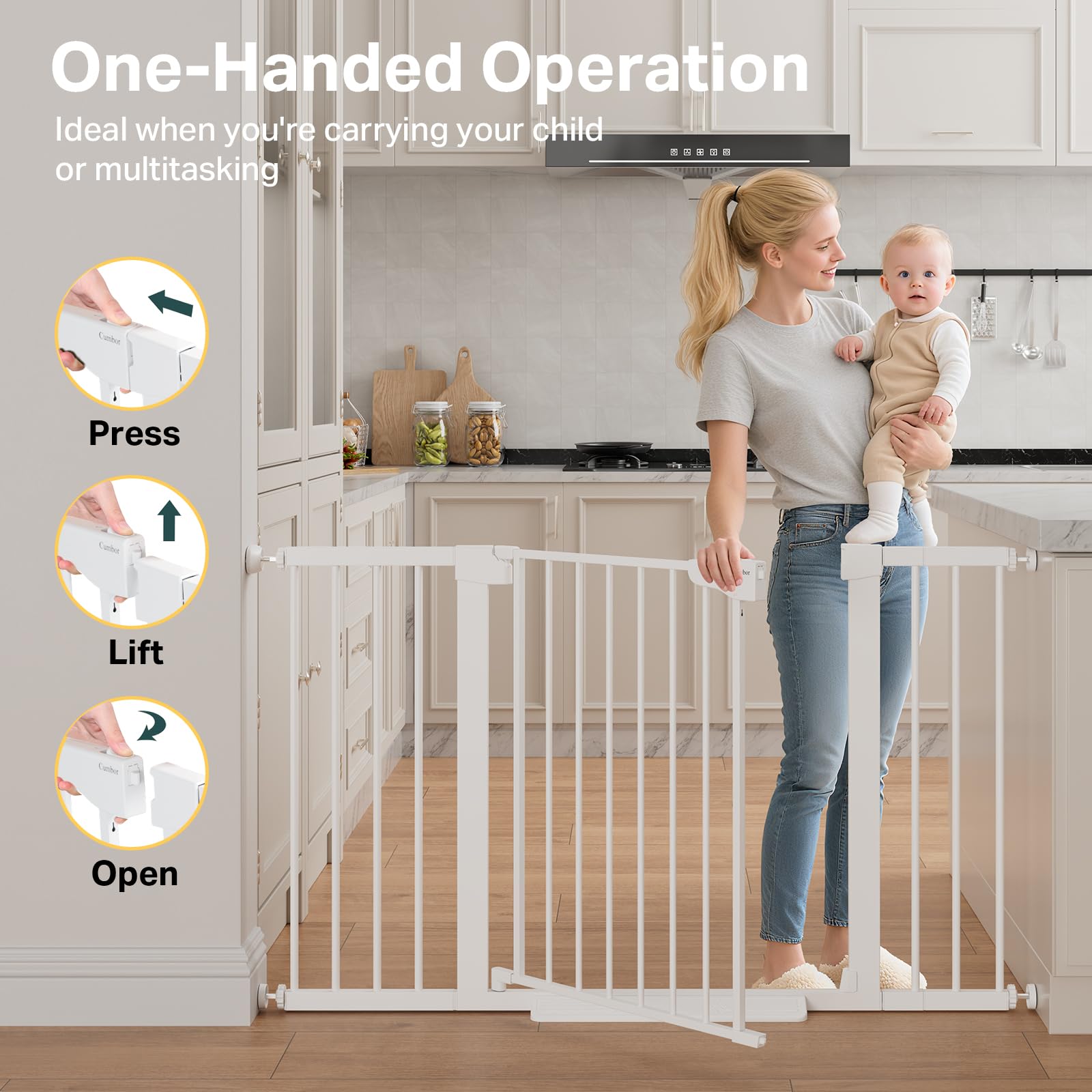 Cumbor 4-Pack Extra-Tall Auto-Close Dog Gates