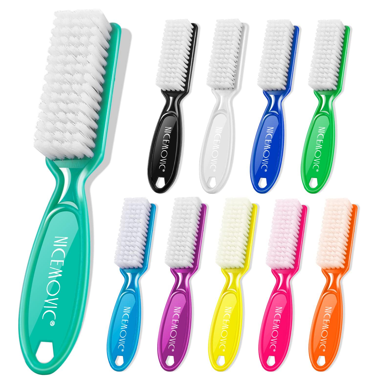 NICEMOVIC Handle-Grip Nail Cleaning Brushes, 10-Pack