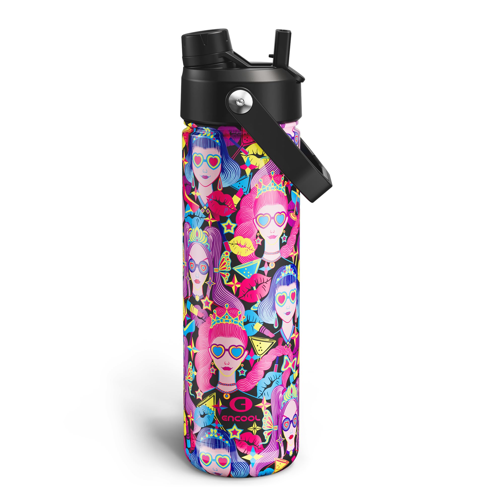ENCOOL Insulated Dog Water Bottle with Built-In Straw