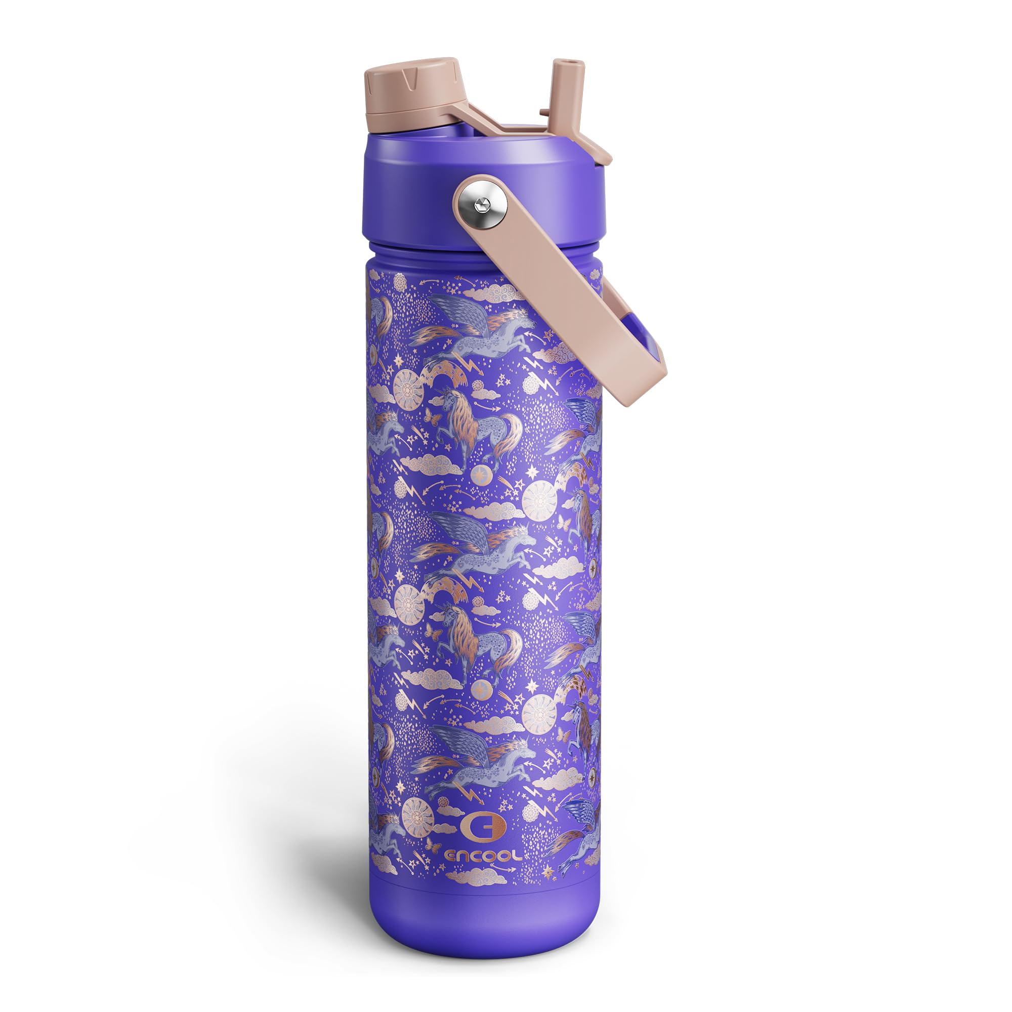 ENCOOL Insulated Dog Water Bottle with Built-In Straw
