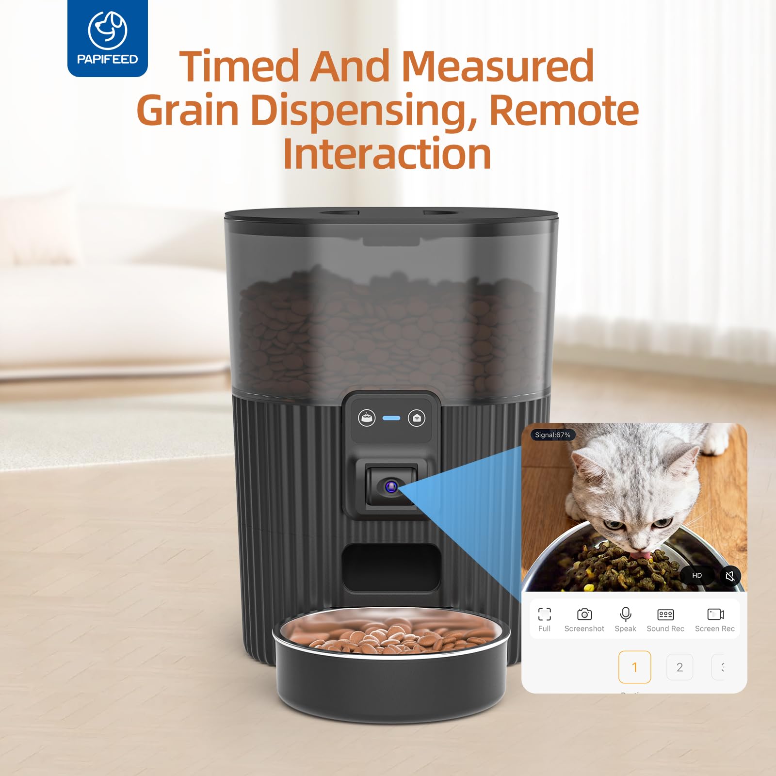 PAPIFEED XRZ Automatic Cat Feeder with Portion Control