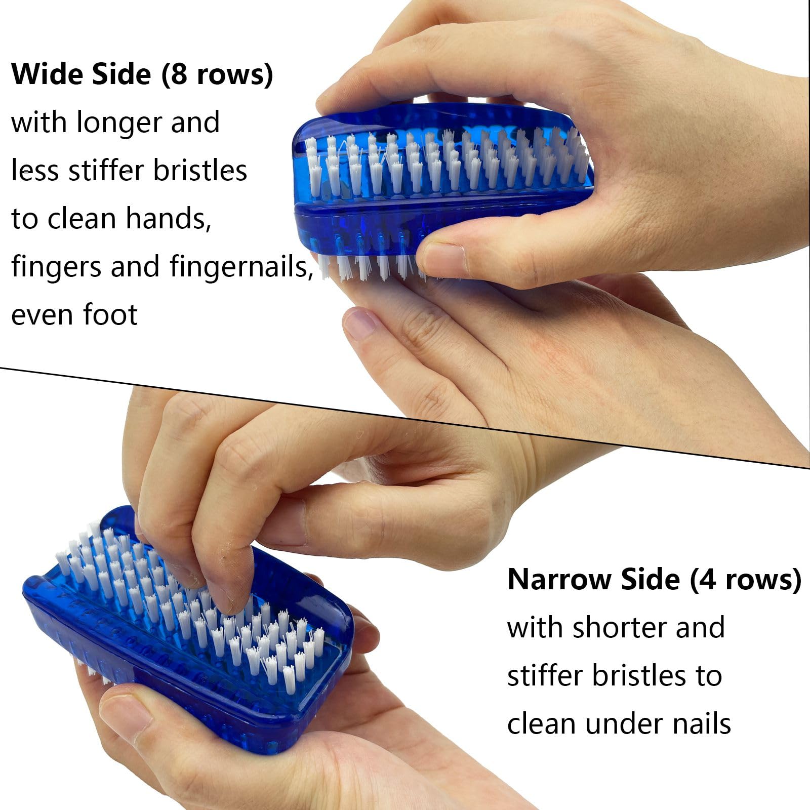 GKETN Double-Sided Nylon Nail Cleaning Brushes, 2-Pack