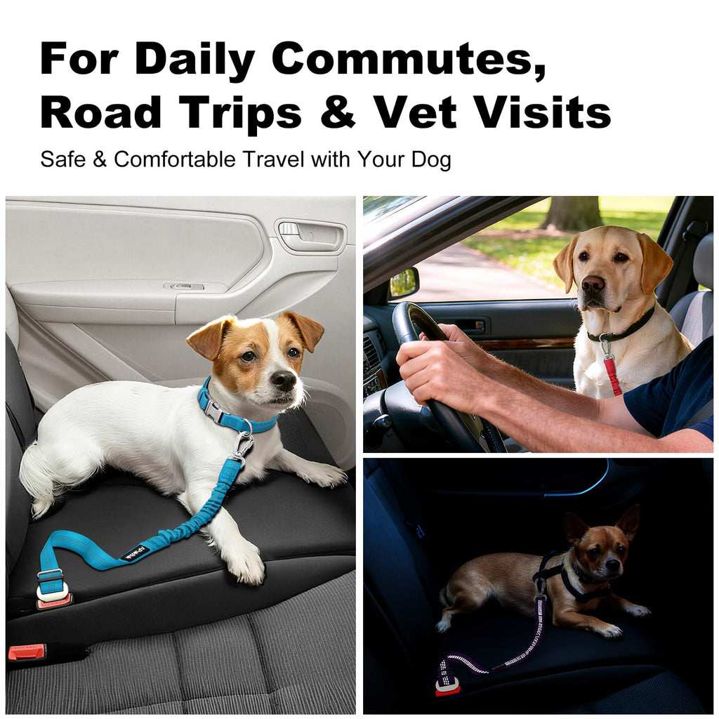 APakBak Adjustable Dog Car Seat Belt with Reflective Strap