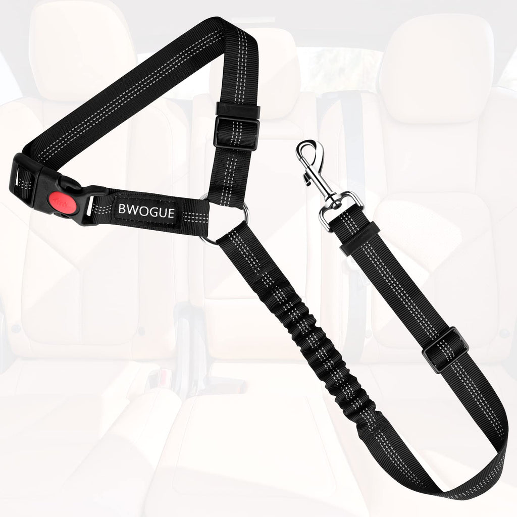 BWOGUE Adjustable Pet Car Seat Belt and Headrest Restraint