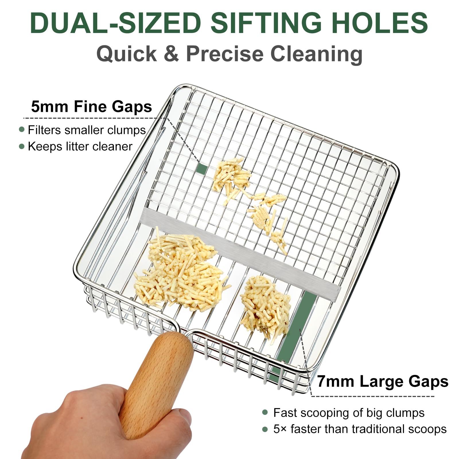 XBX Stainless Steel Cat Litter Scoop with Holder