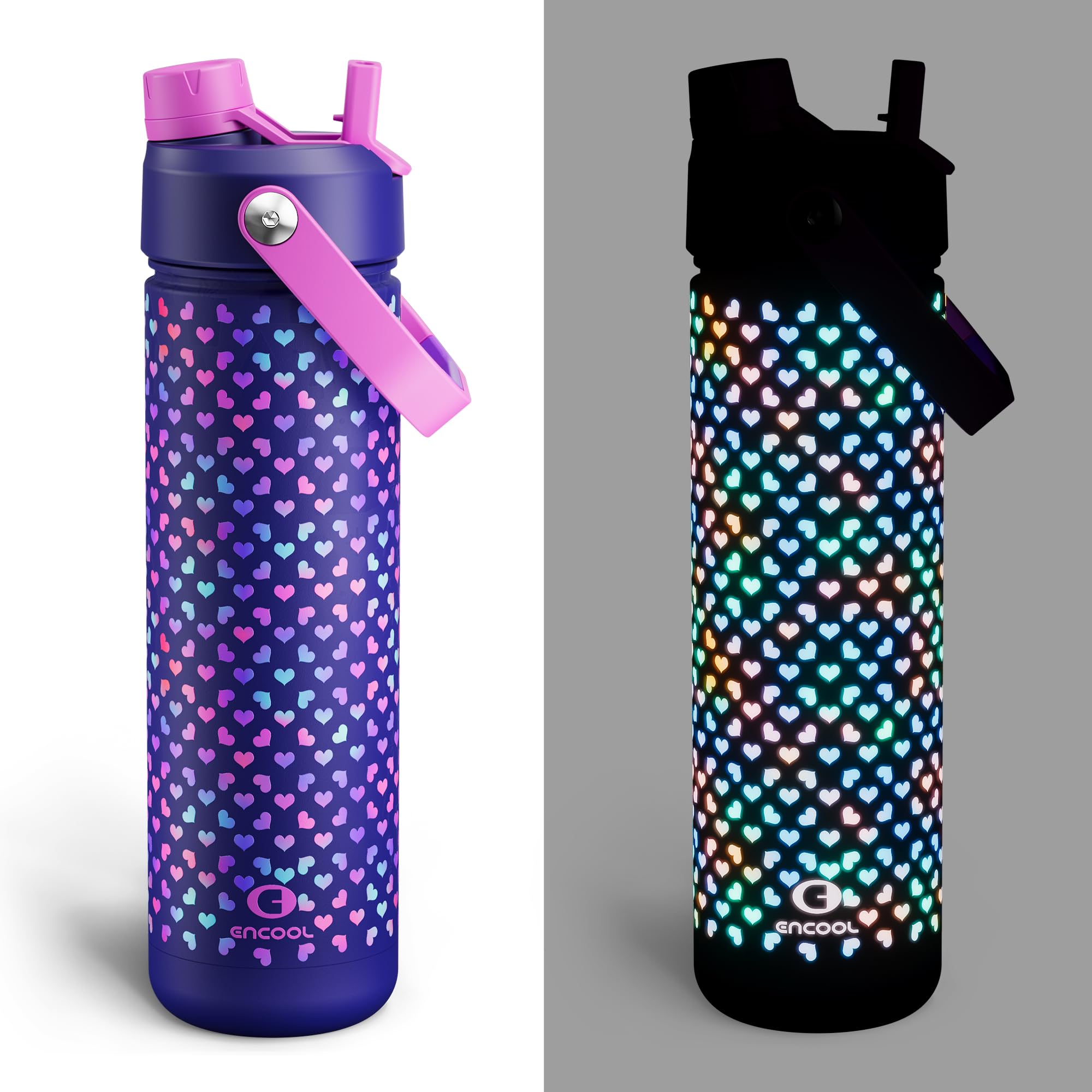 ENCOOL Insulated Dog Water Bottle with Built-In Straw
