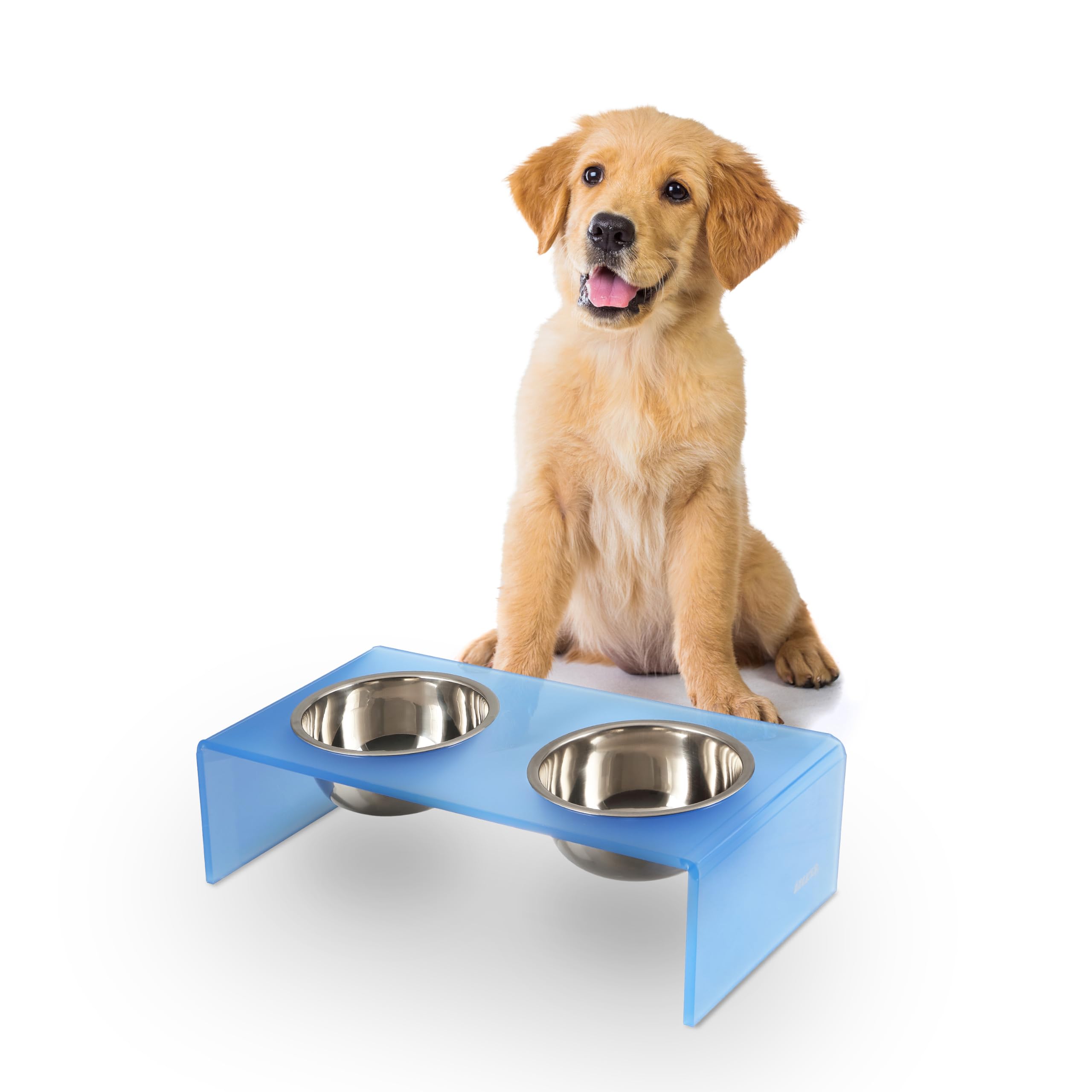 LICKER Acrylic Elevated Pet Feeder with Clear Stand