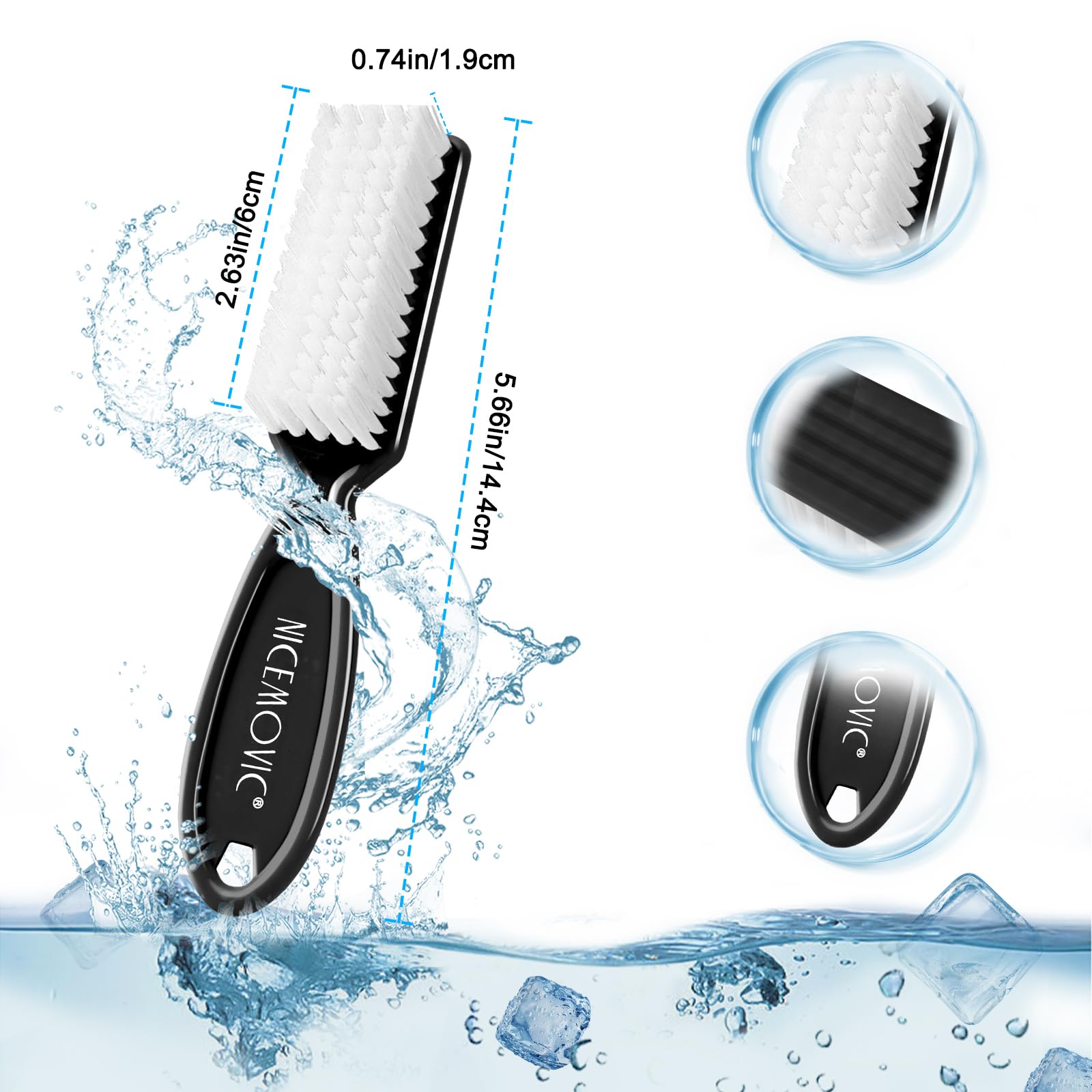 NICEMOVIC Handle-Grip Nail Cleaning Brushes, 10-Pack