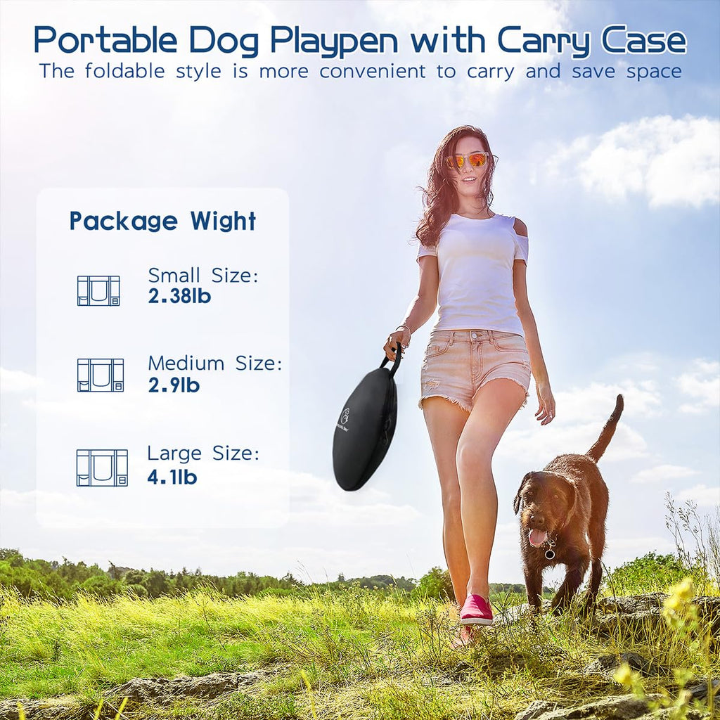 Foldable Portable Pet Playpen with Breathable Shade Cover