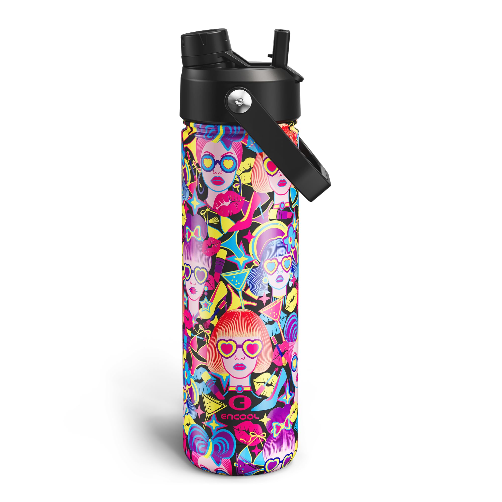 ENCOOL Insulated Dog Water Bottle with Built-In Straw