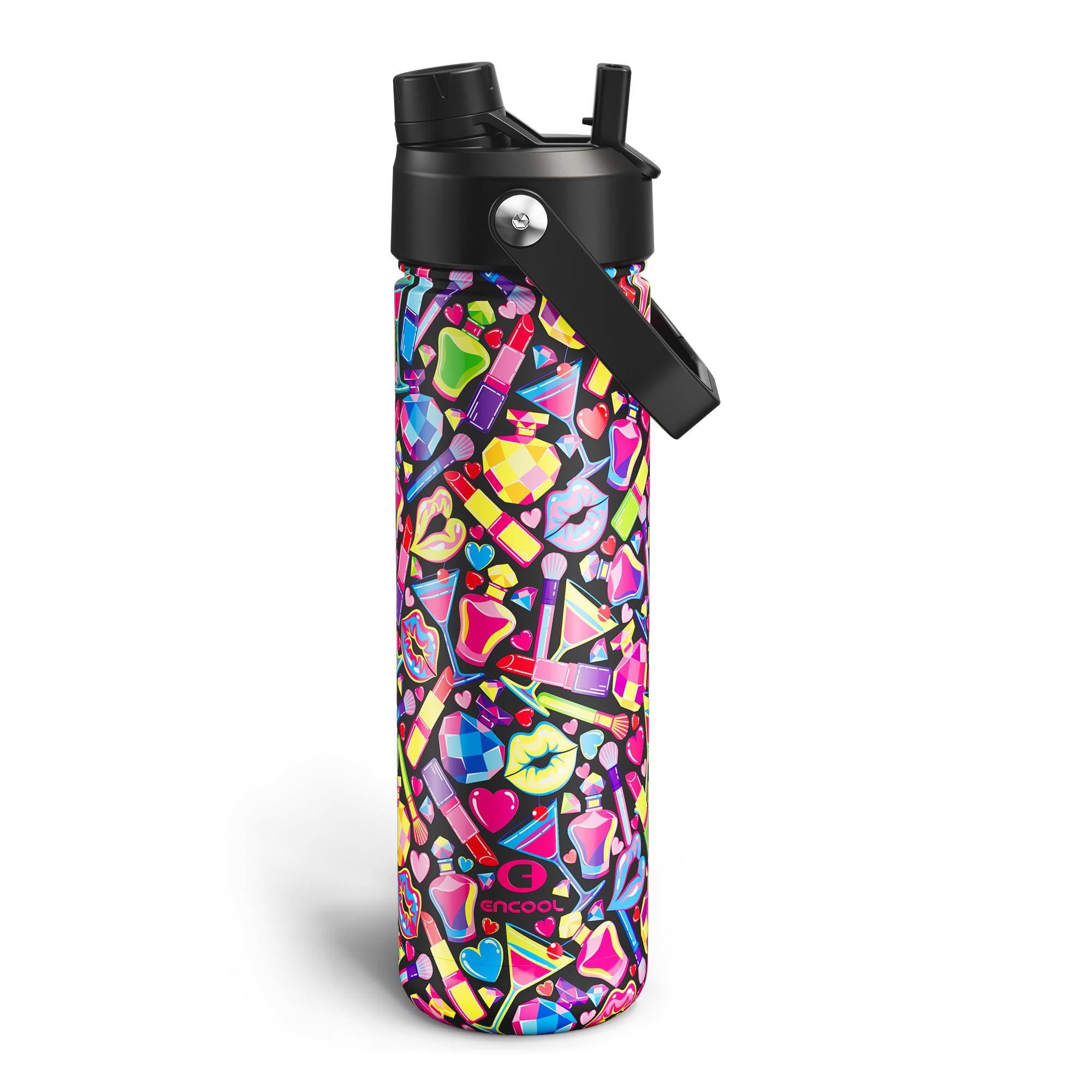 ENCOOL Insulated Dog Water Bottle with Built-In Straw