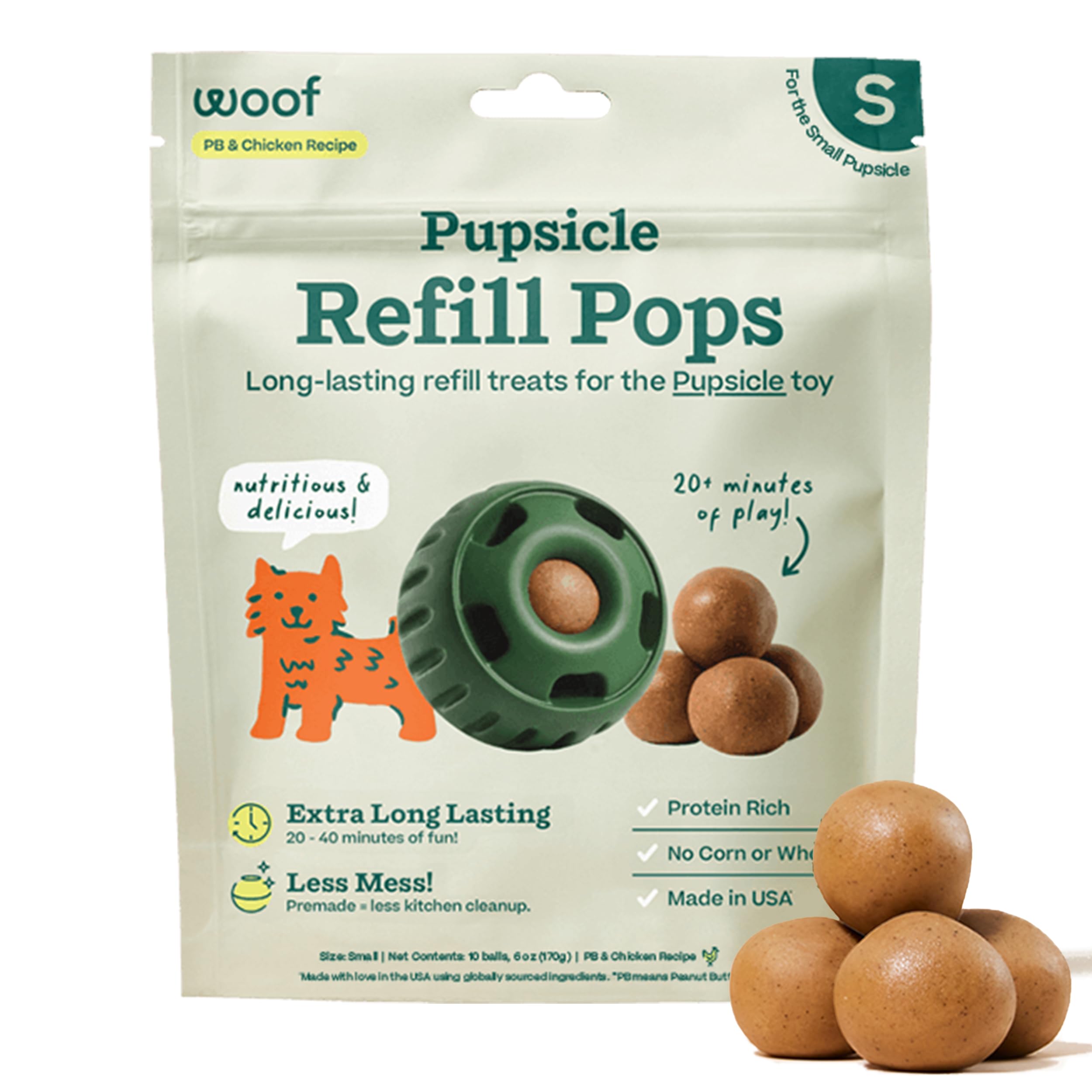 WOOF Pupsicle Peanut Butter and Beef Refill Treat Pops