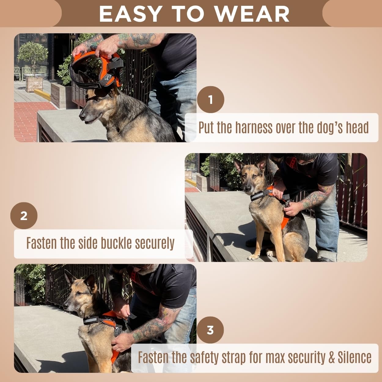 YAP Beta Noir Choke-Free No-Pull Dog Harness with Handle