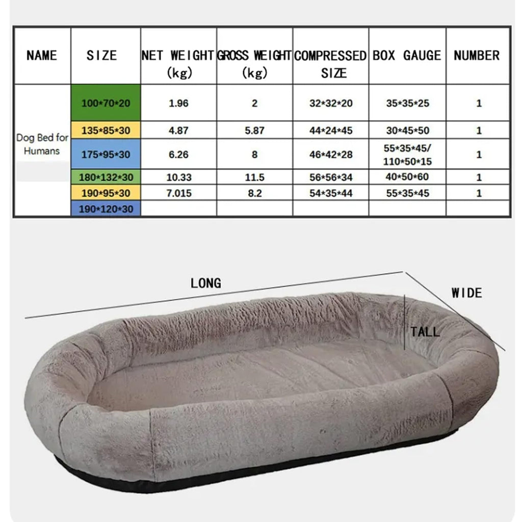CUIYMXSC Giant Faux Fur Human Dog Bed with Orthopedic Foam