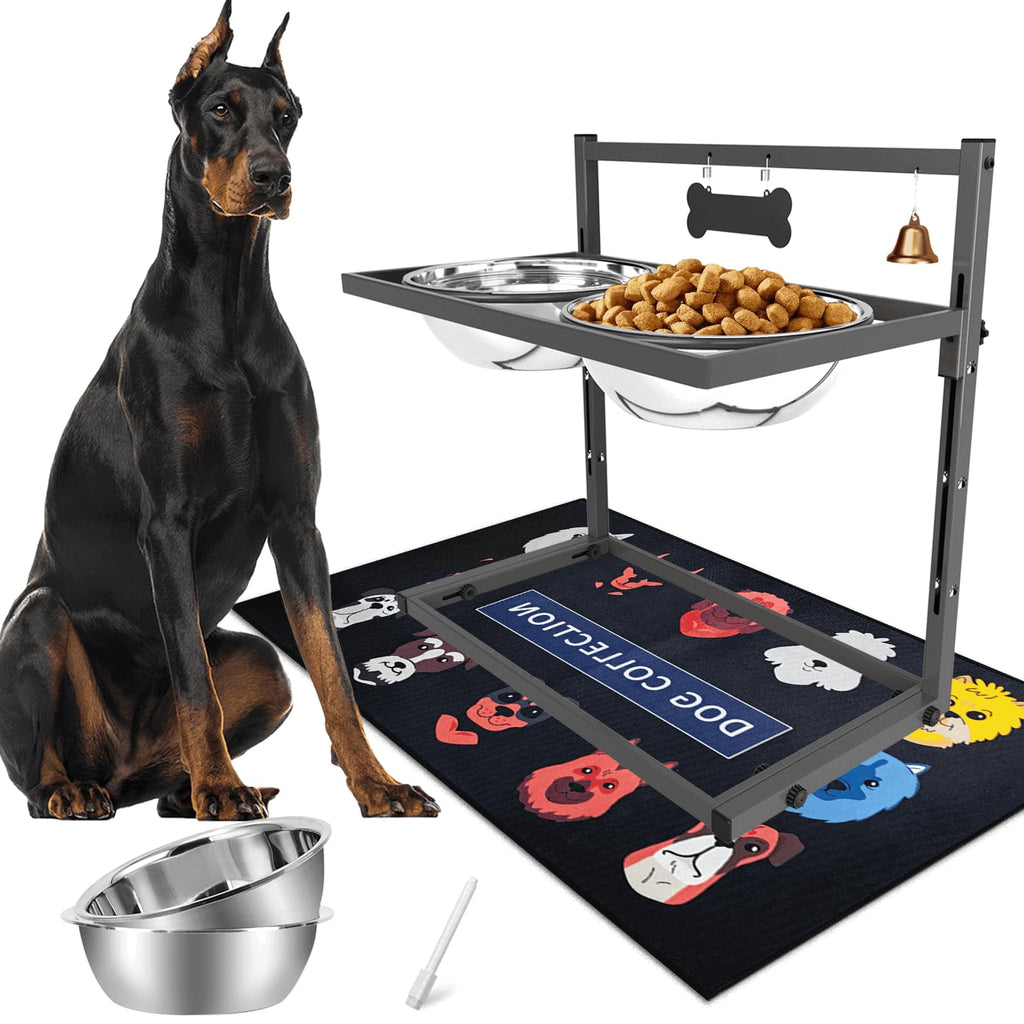Adjustable Elevated Dog Bowls with Non-Slip Stand
