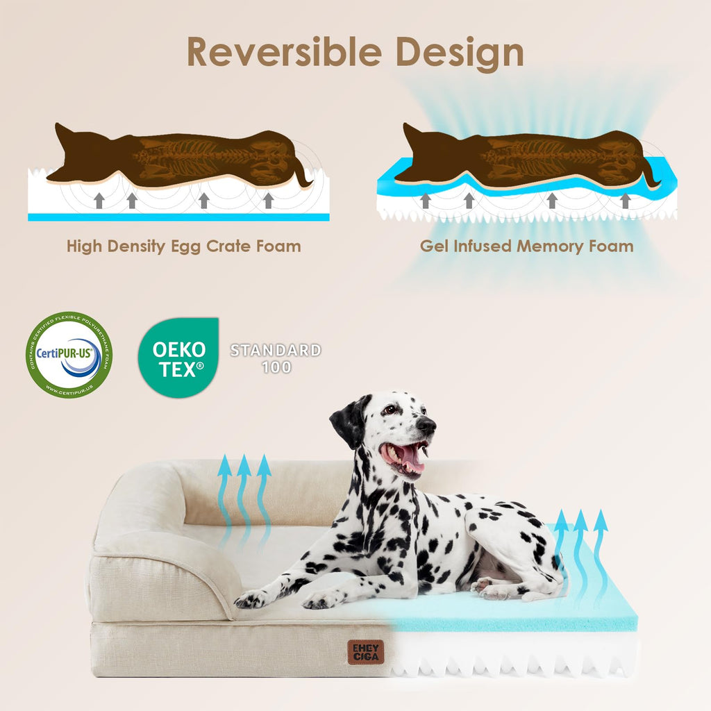 EHEYCIGA Waterproof Orthopedic Memory Foam Dog Bed