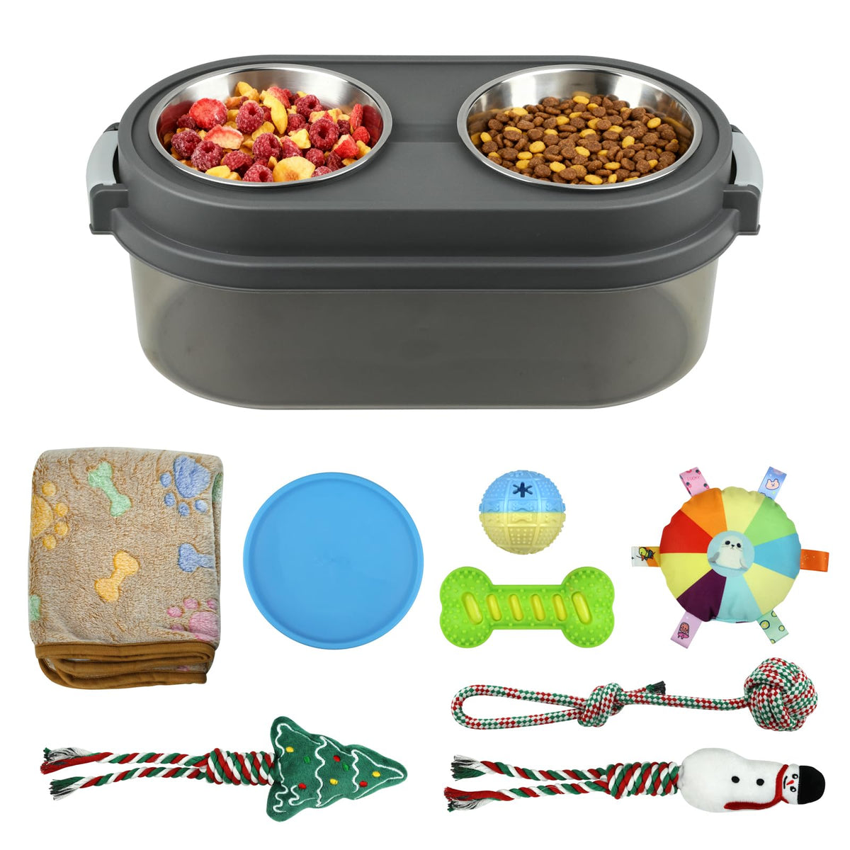 WarmWink 2-in-1 Elevated Dog Bowls with Toy Storage
