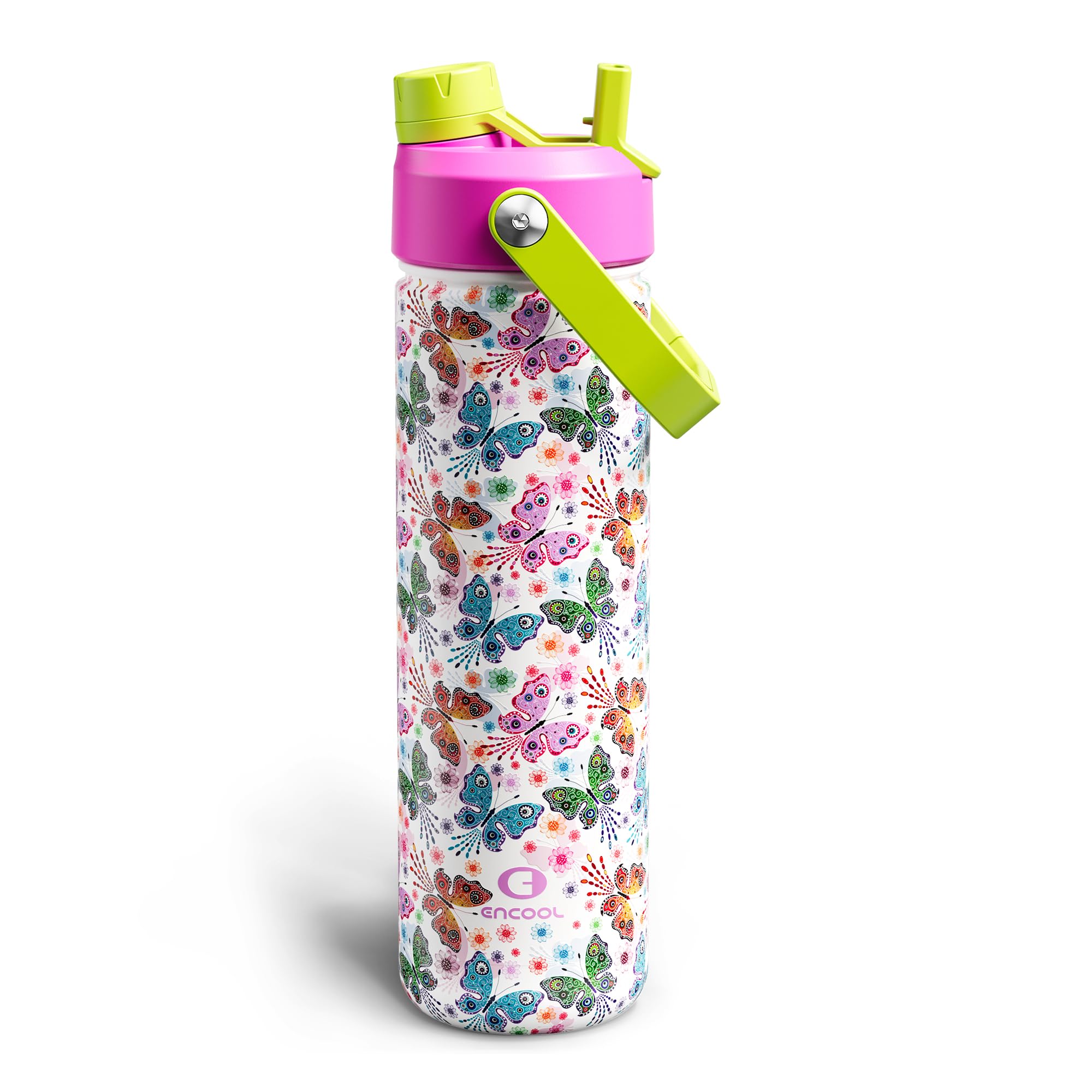ENCOOL Insulated Dog Water Bottle with Built-In Straw