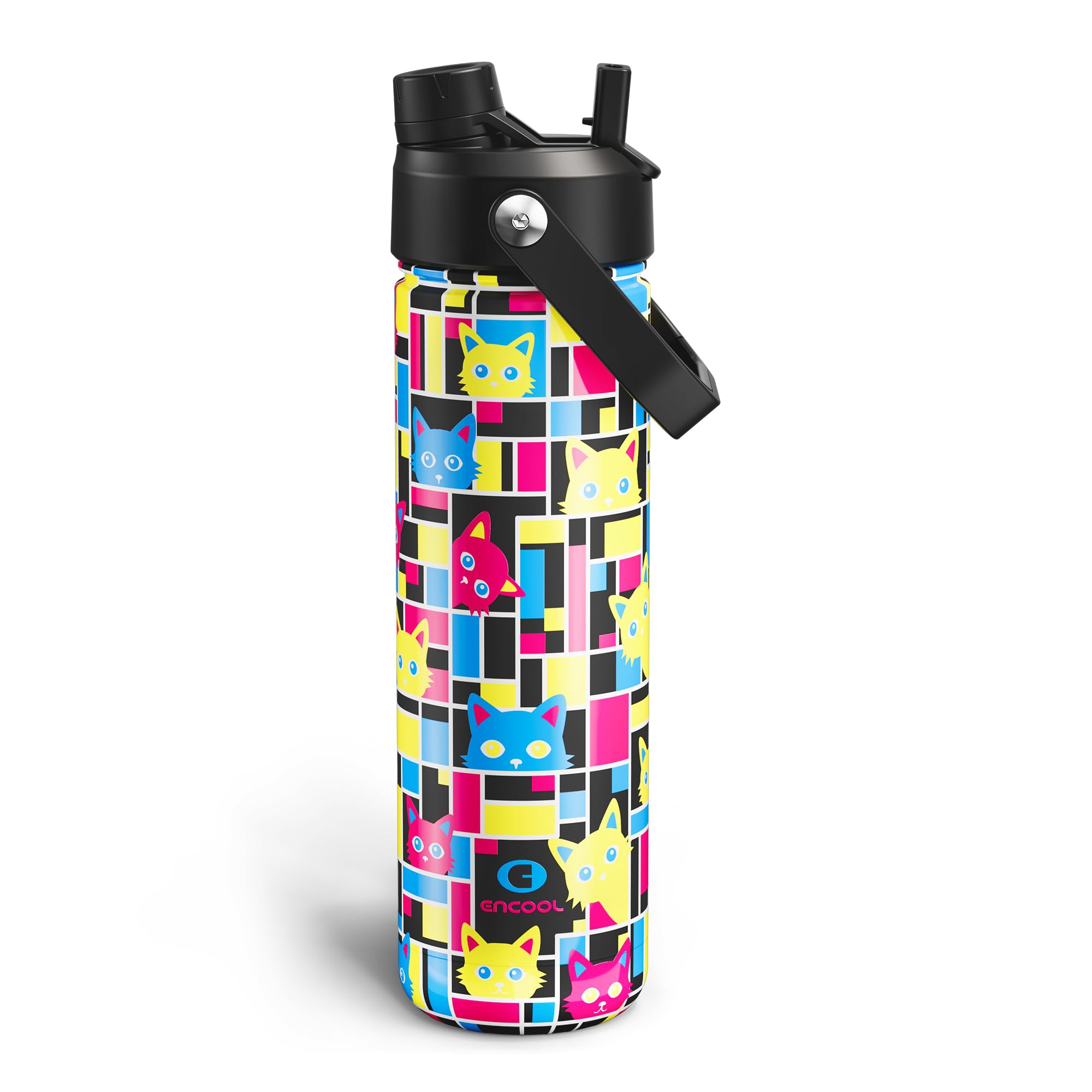 ENCOOL Insulated Dog Water Bottle with Built-In Straw