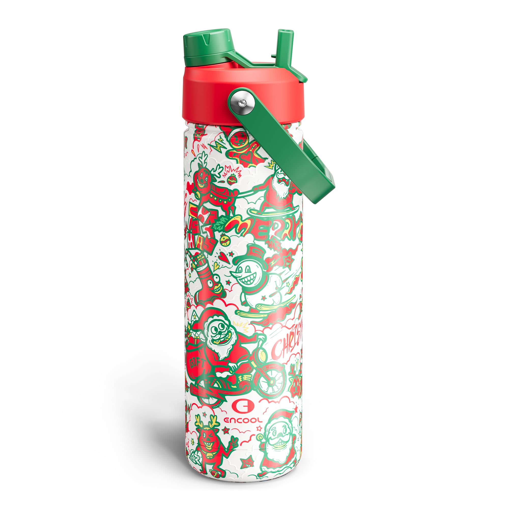 ENCOOL Insulated Dog Water Bottle with Built-In Straw