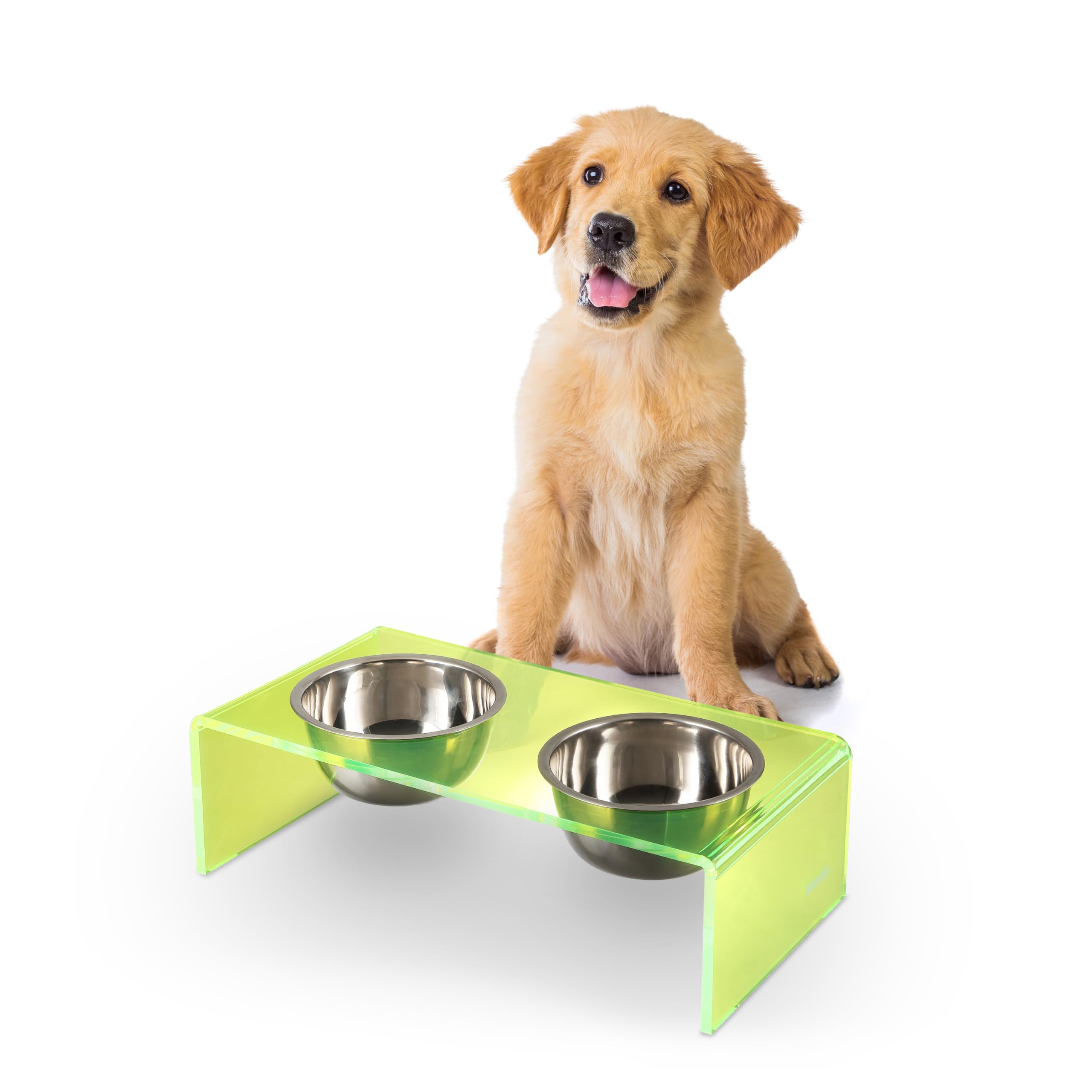 LICKER Acrylic Elevated Pet Feeder with Clear Stand