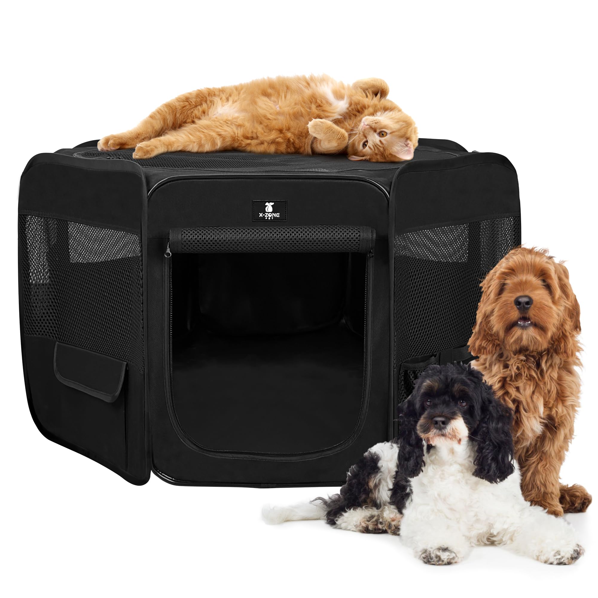X-ZONE PET Foldable Portable Playpen for Small Pets