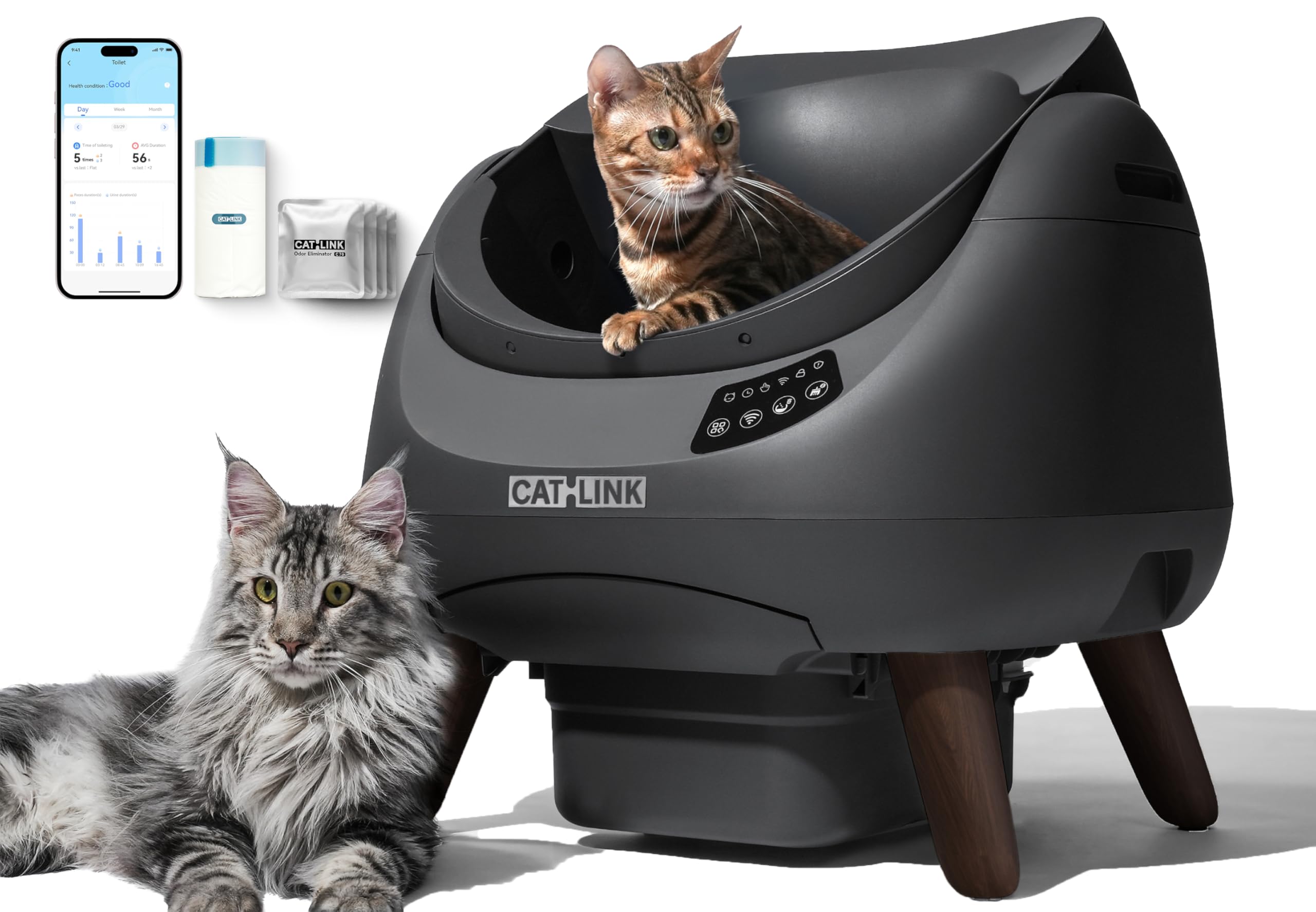 CATLINK Open-X Self-Cleaning Litter Box with AI Monitor