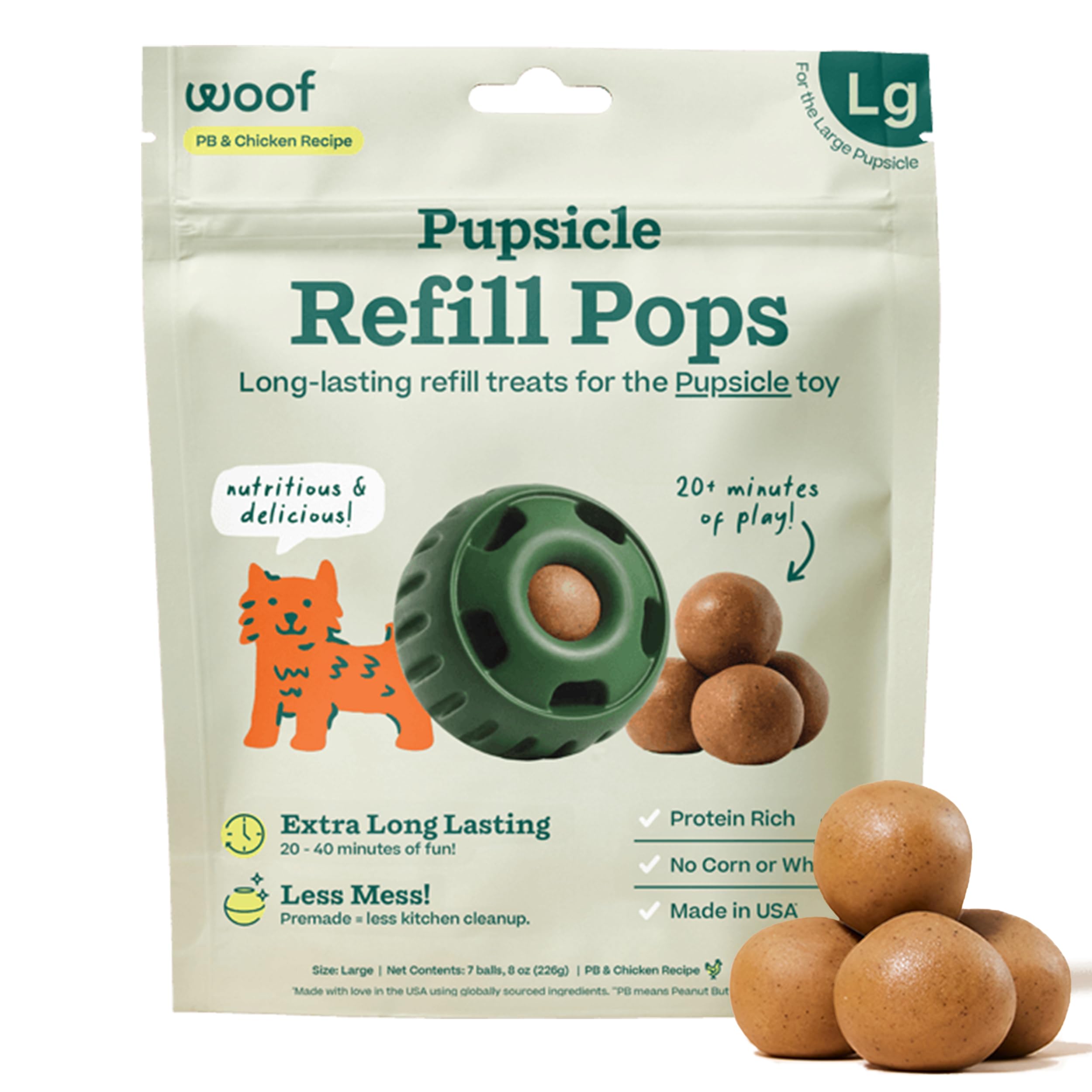 WOOF Pupsicle Peanut Butter and Beef Refill Treat Pops