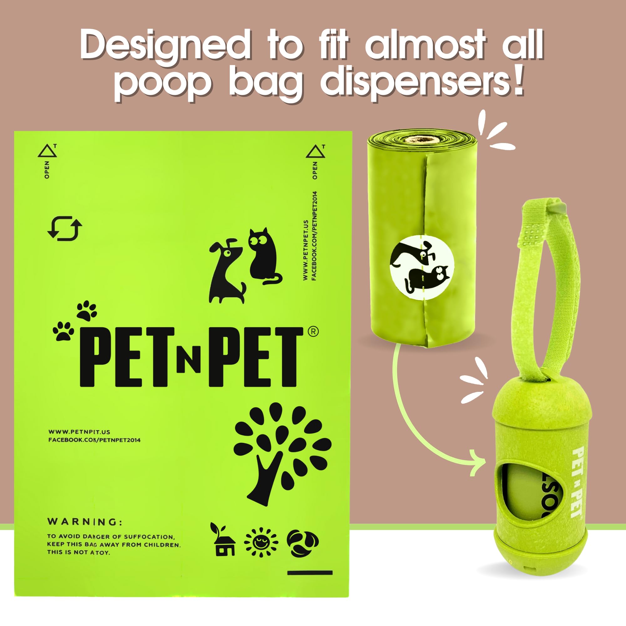 PET N PET Compostable Unscented Dog Waste Bag Refills