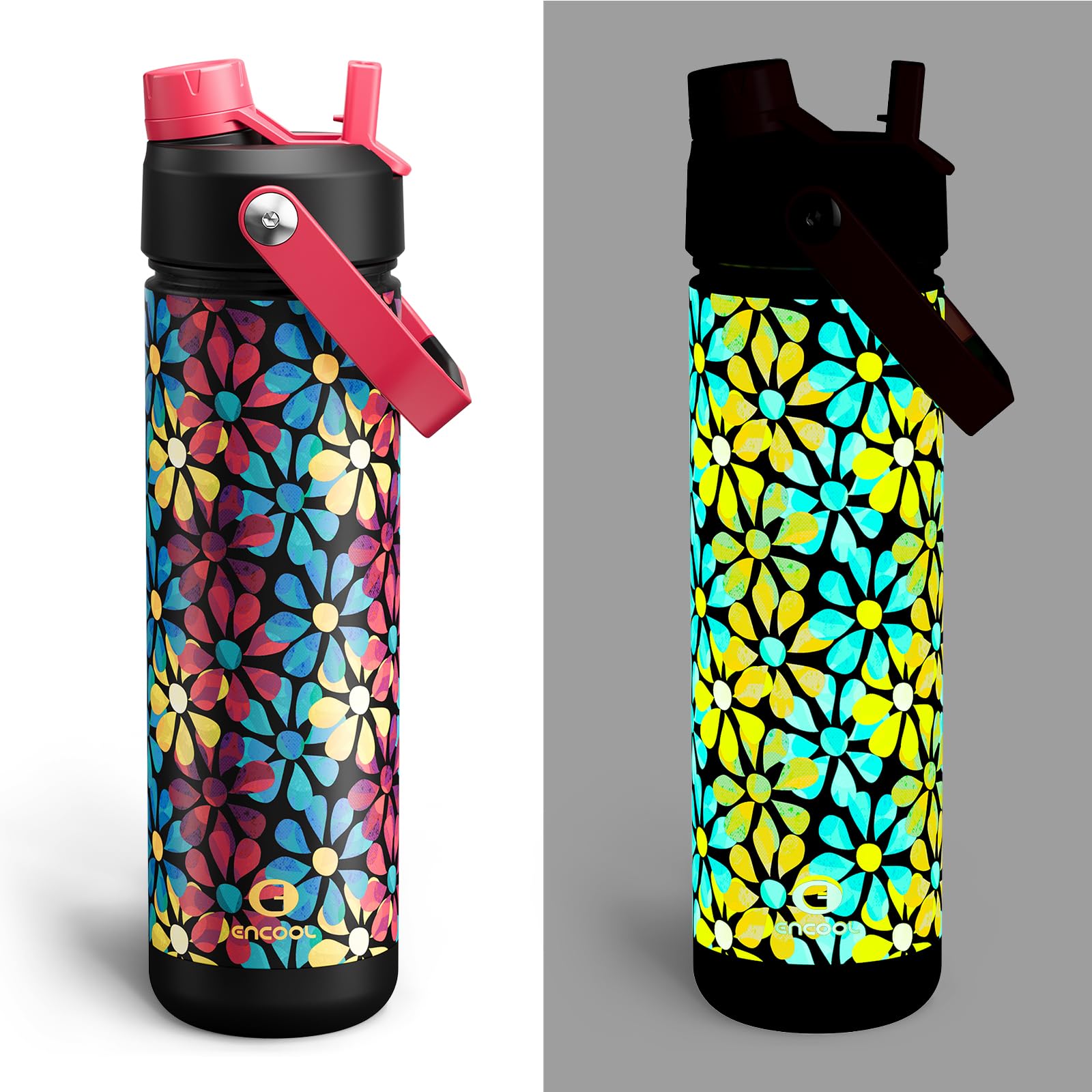 ENCOOL Insulated Dog Water Bottle with Built-In Straw