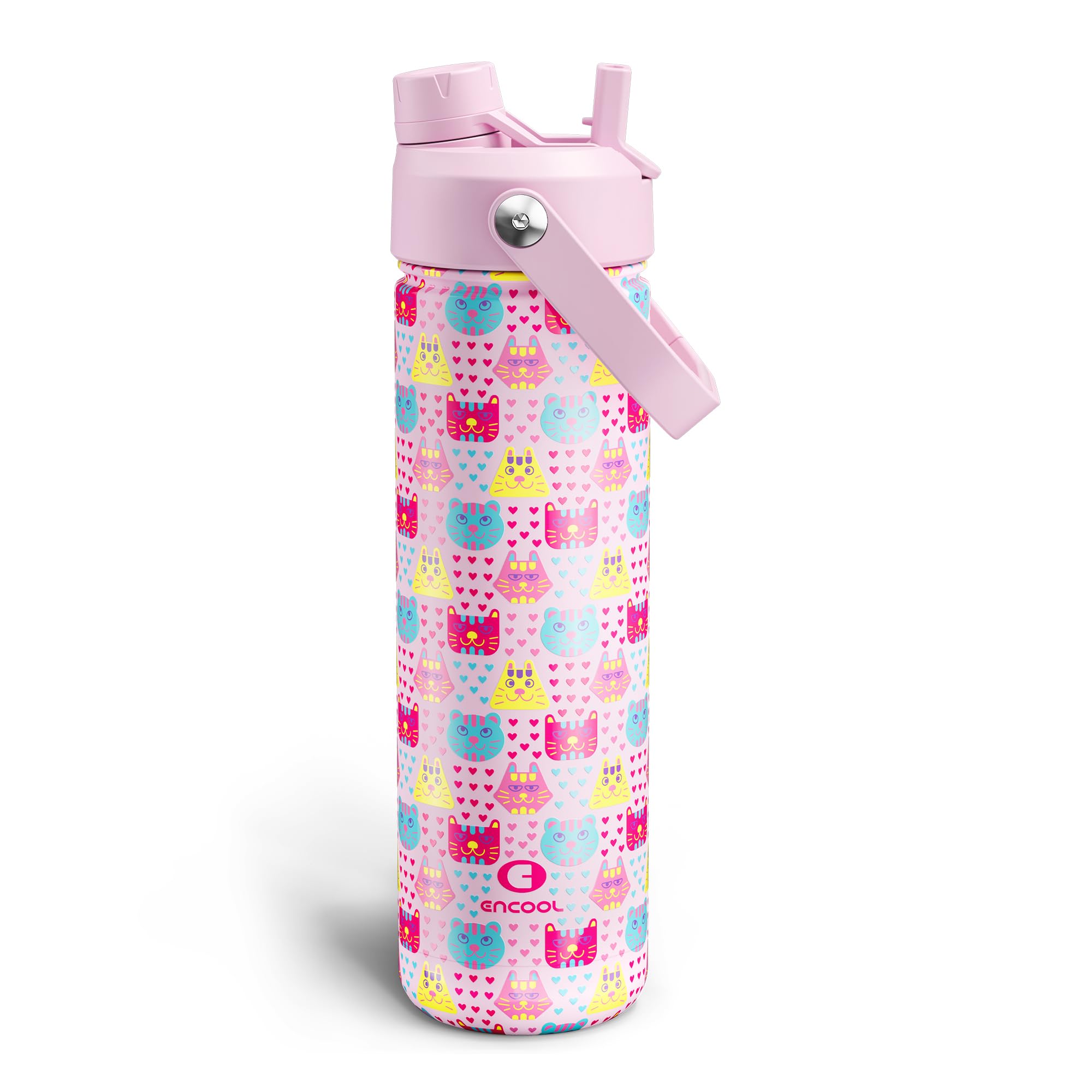ENCOOL Insulated Dog Water Bottle with Built-In Straw