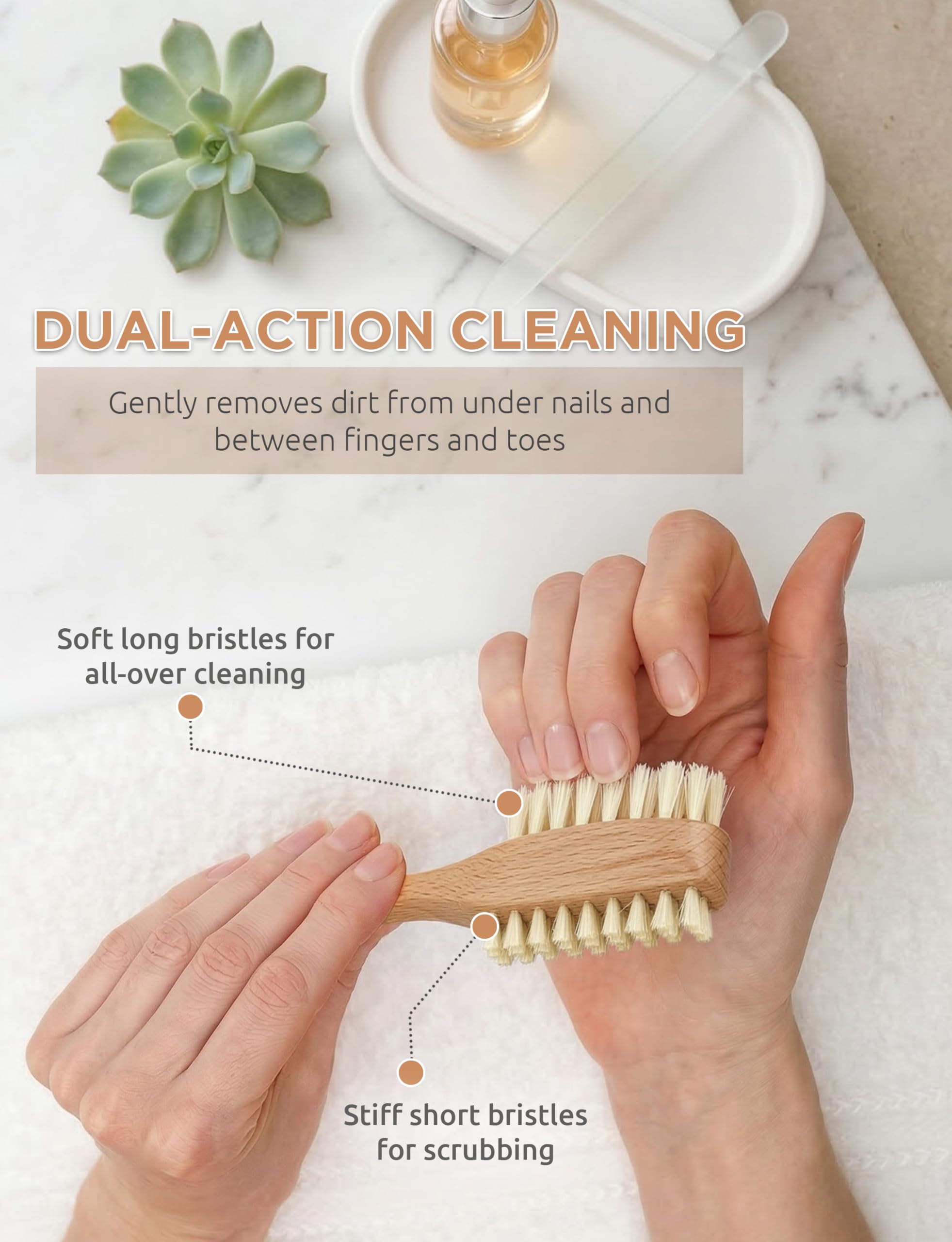 Double-Sided Nail Cleaning Brush for Hands and Feet