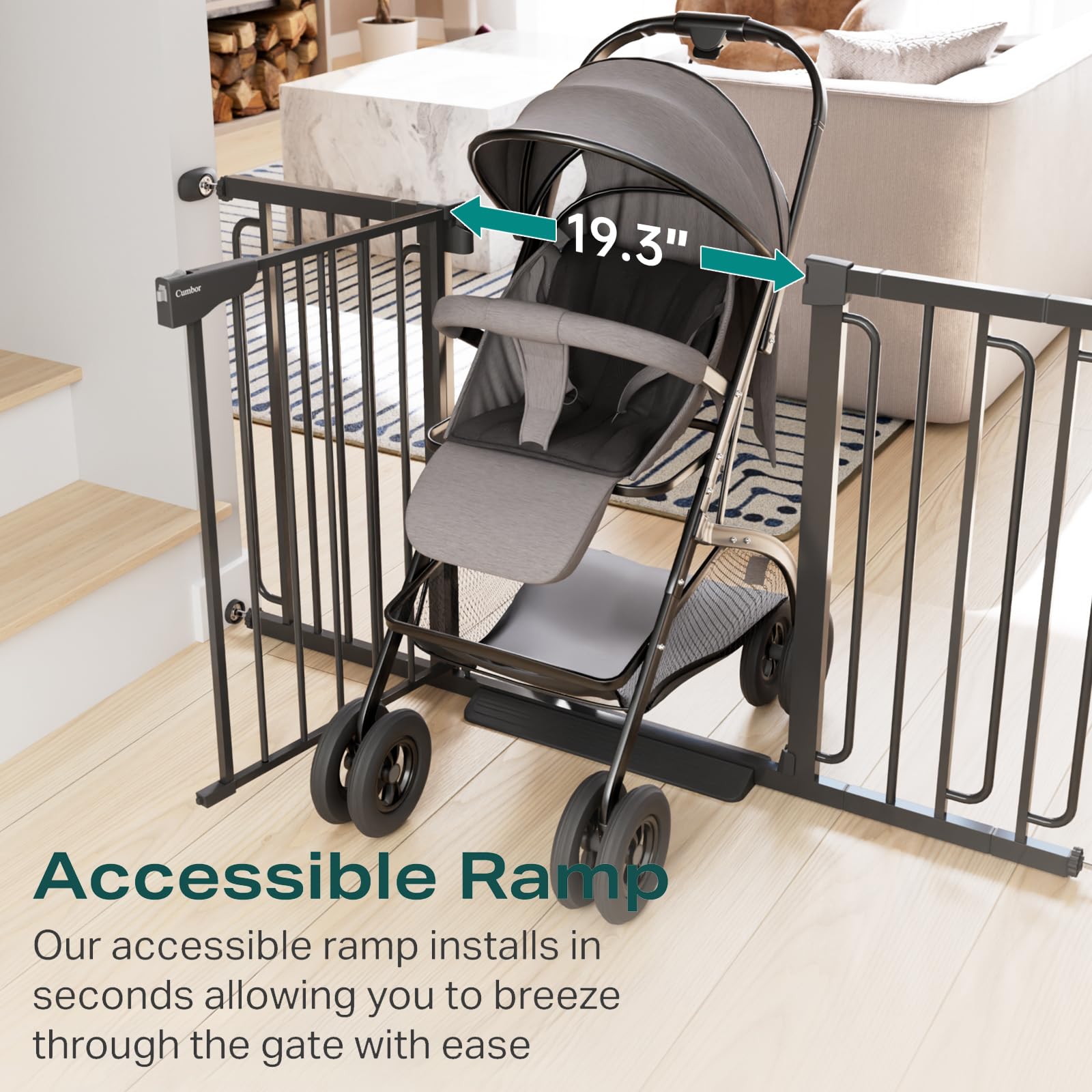 Cumbor Auto-Close Pressure-Mounted Dog Safety Gate