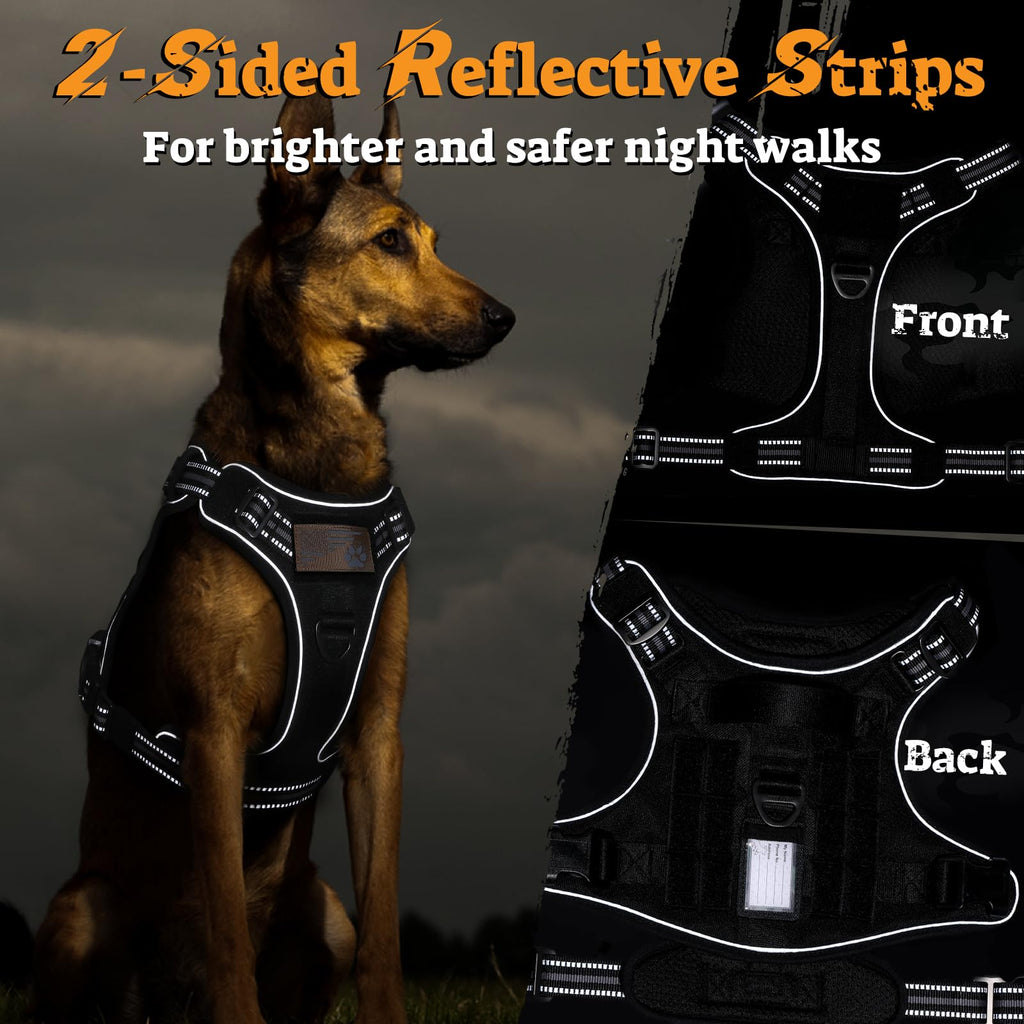 Rabbitgoo Tactical No-Pull Dog Harness with MOLLE Handle