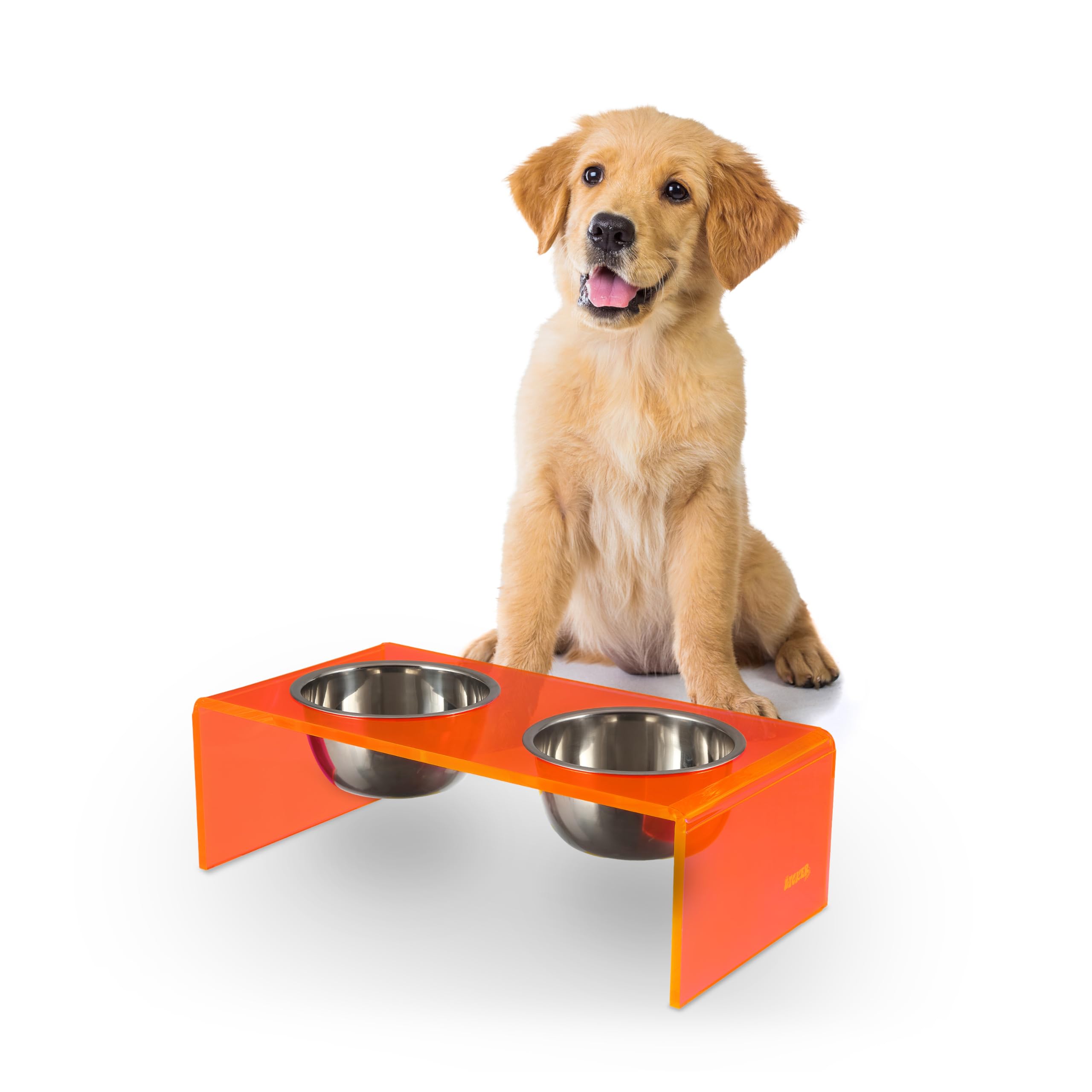 LICKER Acrylic Elevated Pet Feeder with Clear Stand