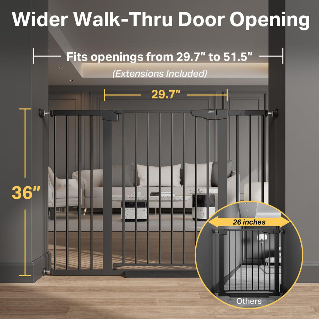 Cumbor 2-Pack Extra-Tall Auto-Close Dog Gates