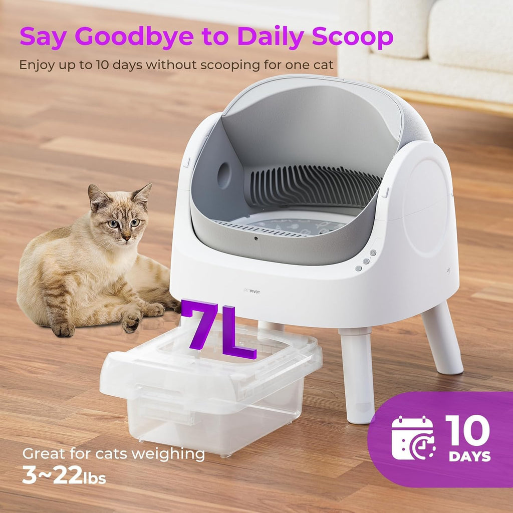 PetPivot Open-Top Self-Cleaning Litter Box with Sensor