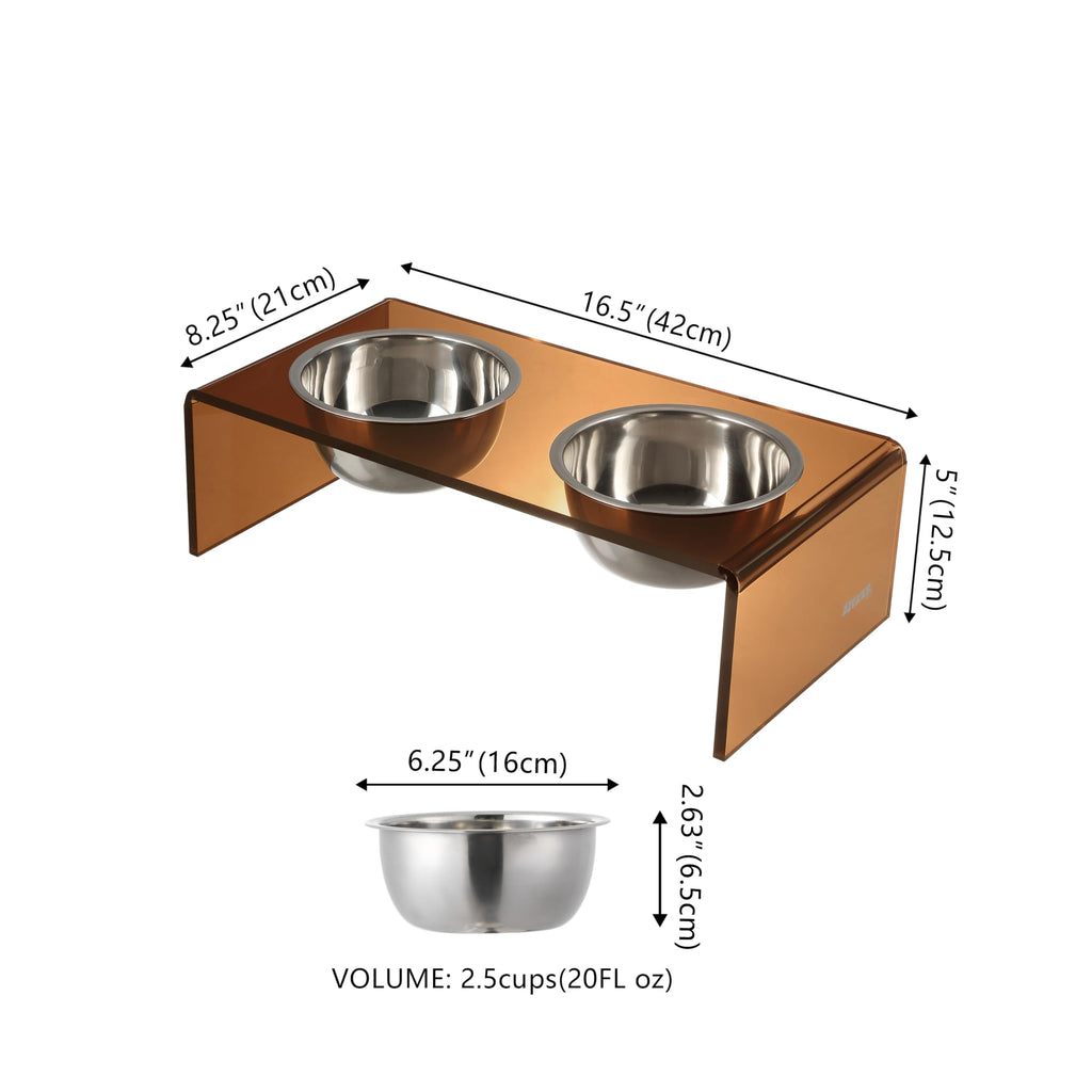 LICKER Acrylic Elevated Pet Feeder with Clear Stand