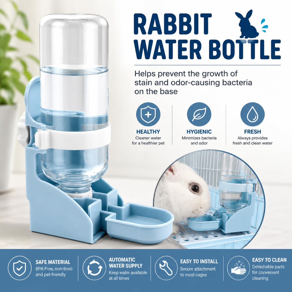 Rypet 17 oz No-Drip Hanging Rabbit Water Bottle