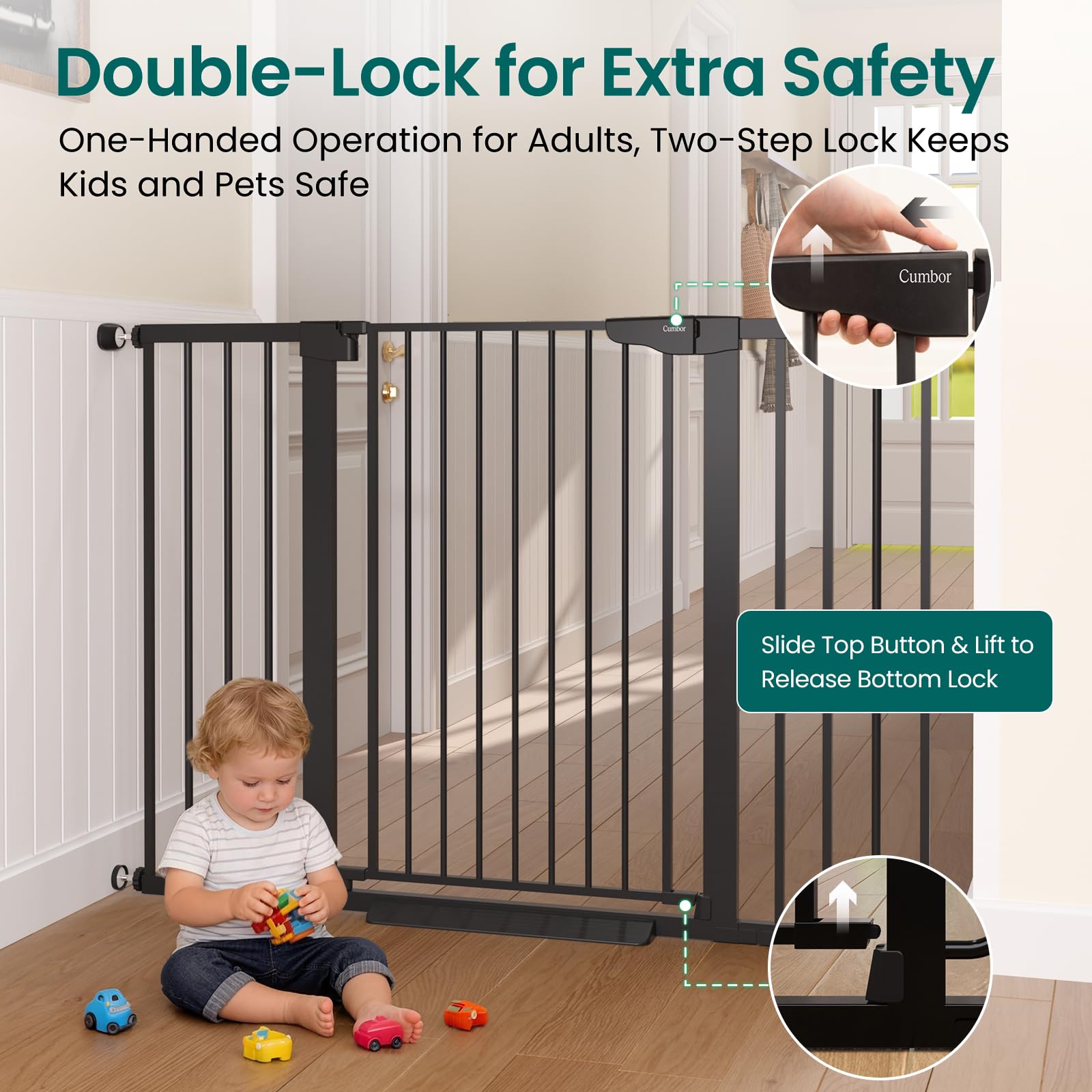 Cumbor 2-Pack Extra-Tall Auto-Close Dog Gates